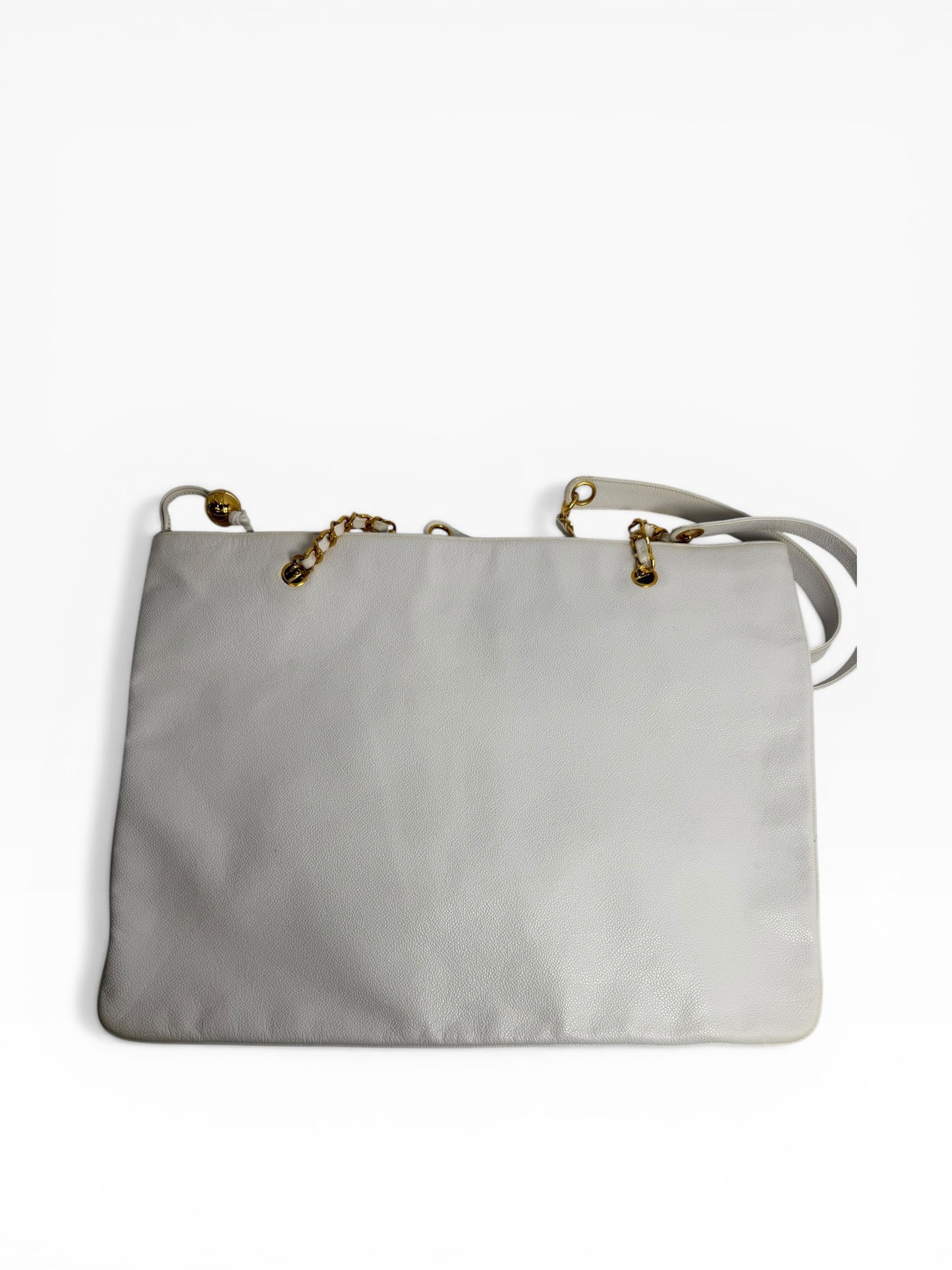 Chanel Large White Caviar Tote