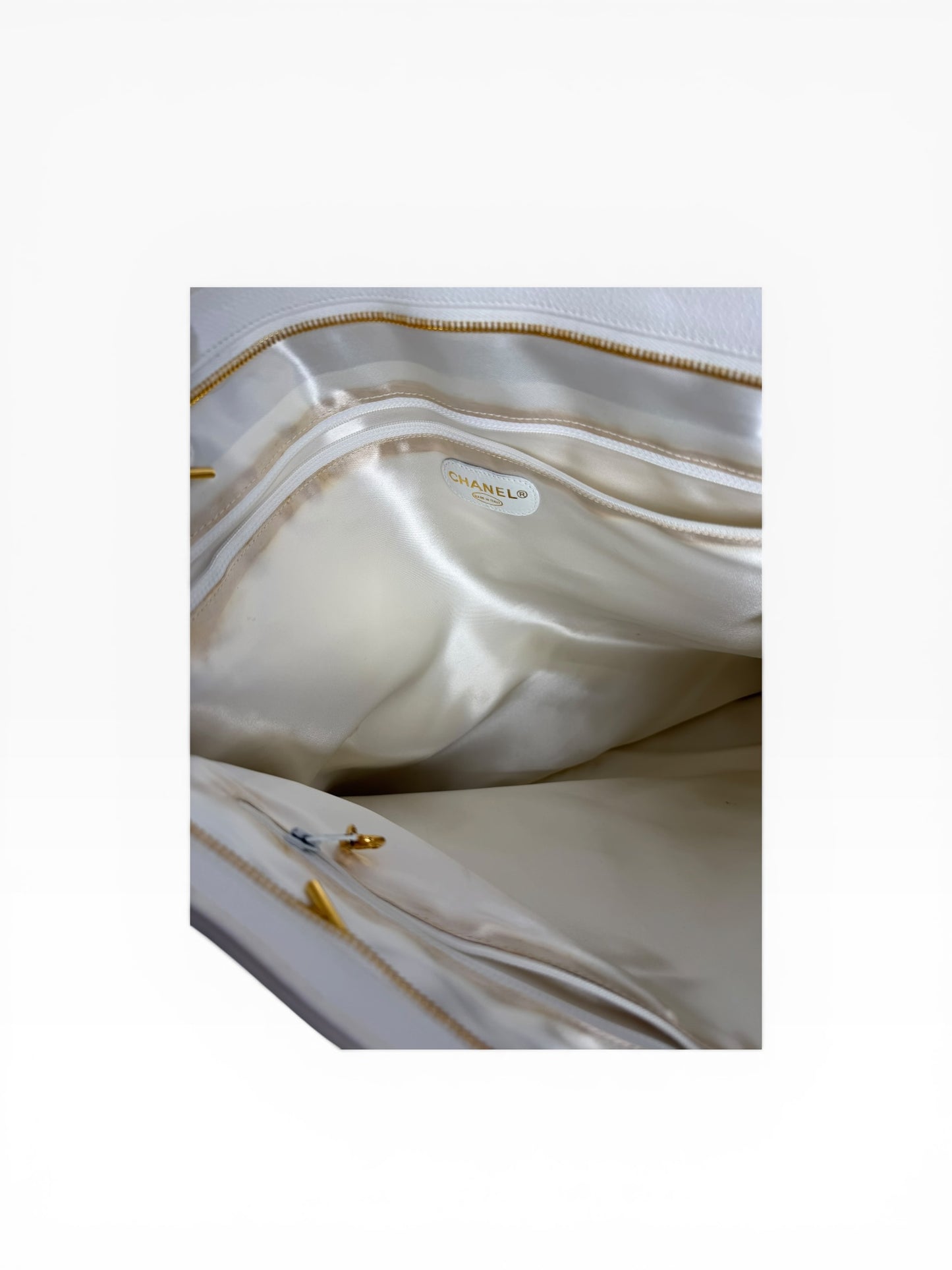 Chanel Large White Caviar Tote