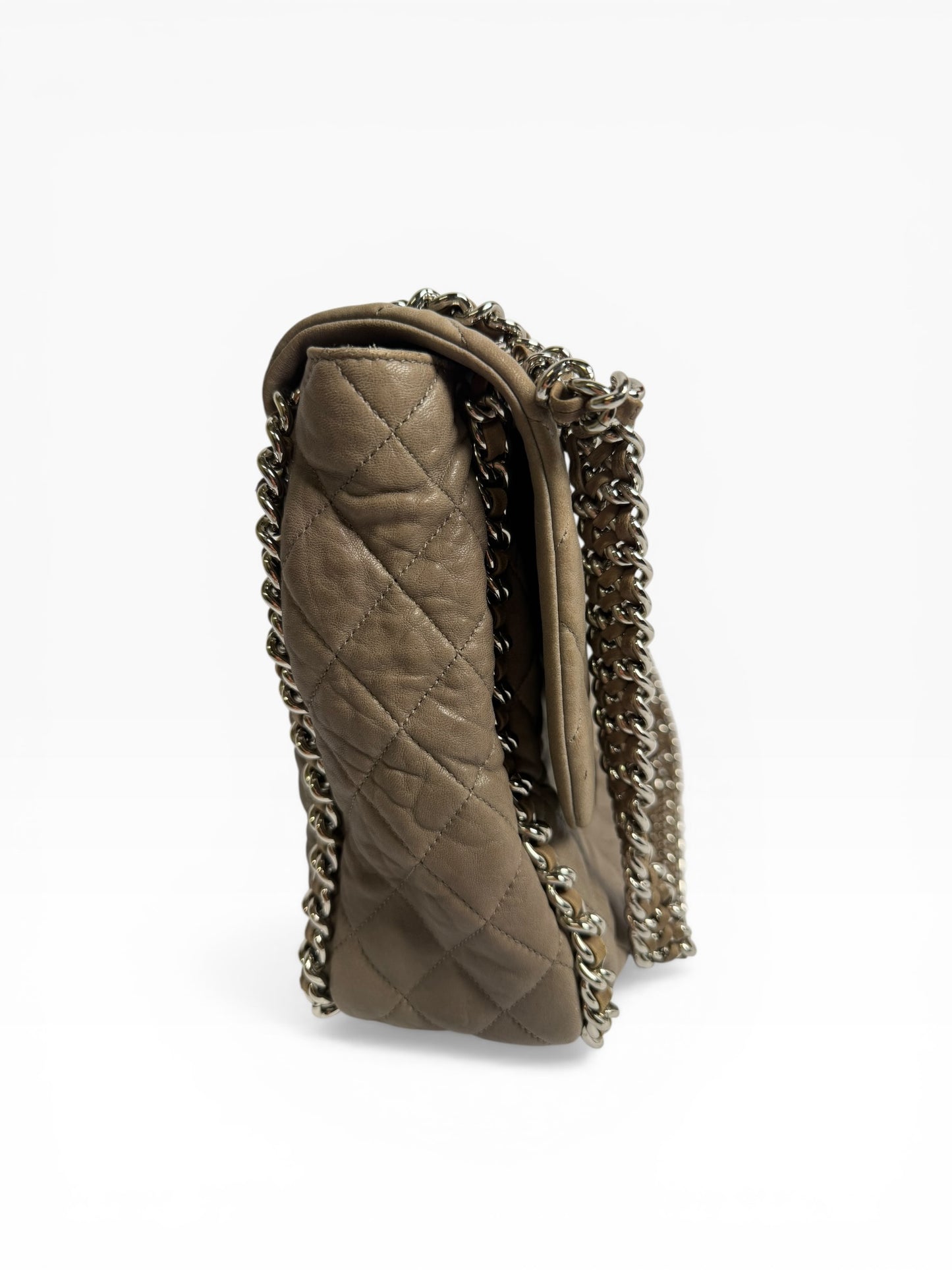 Chanel Beige Maxi Chain Around Flap