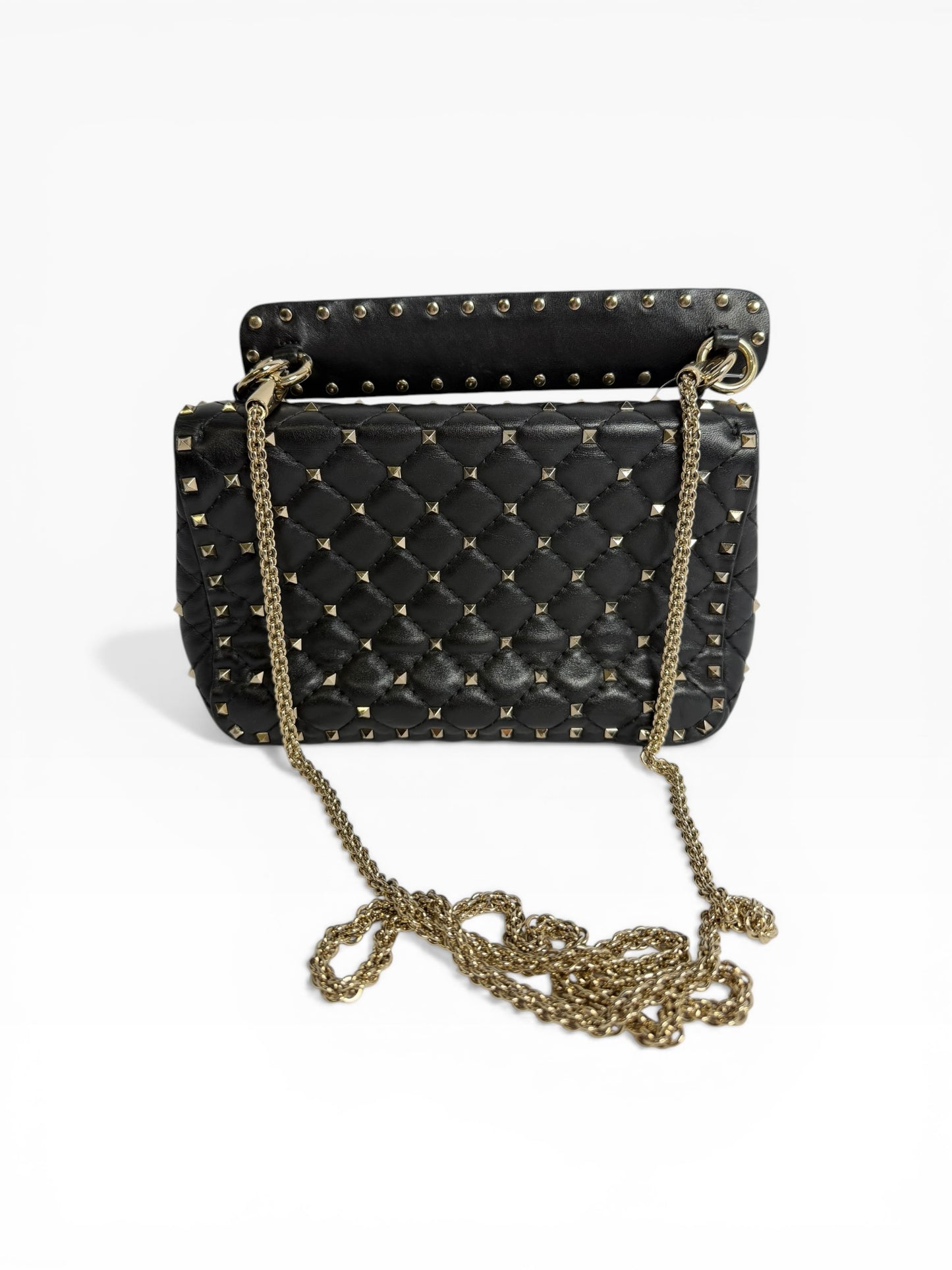Valentino Studded Top Handle Flap Black