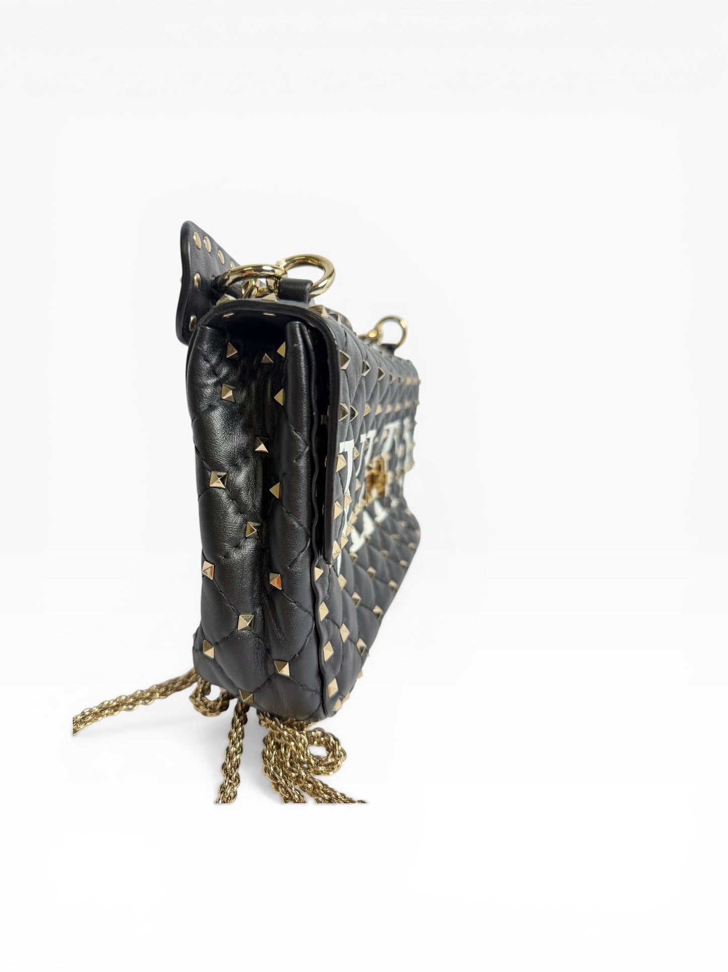 Valentino Studded Top Handle Flap Black