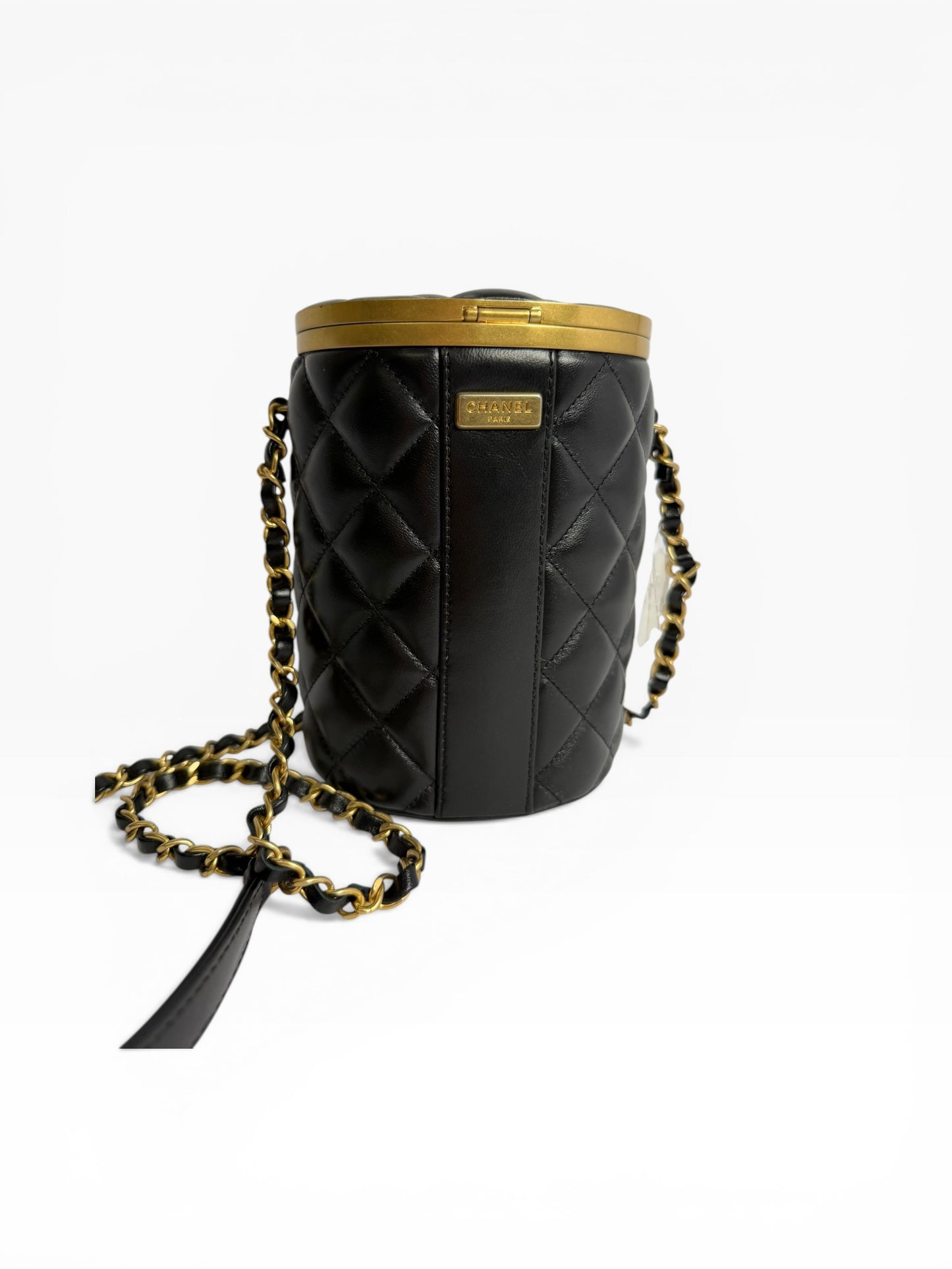 Chanel Black Structured Vertical Vanity GHW
