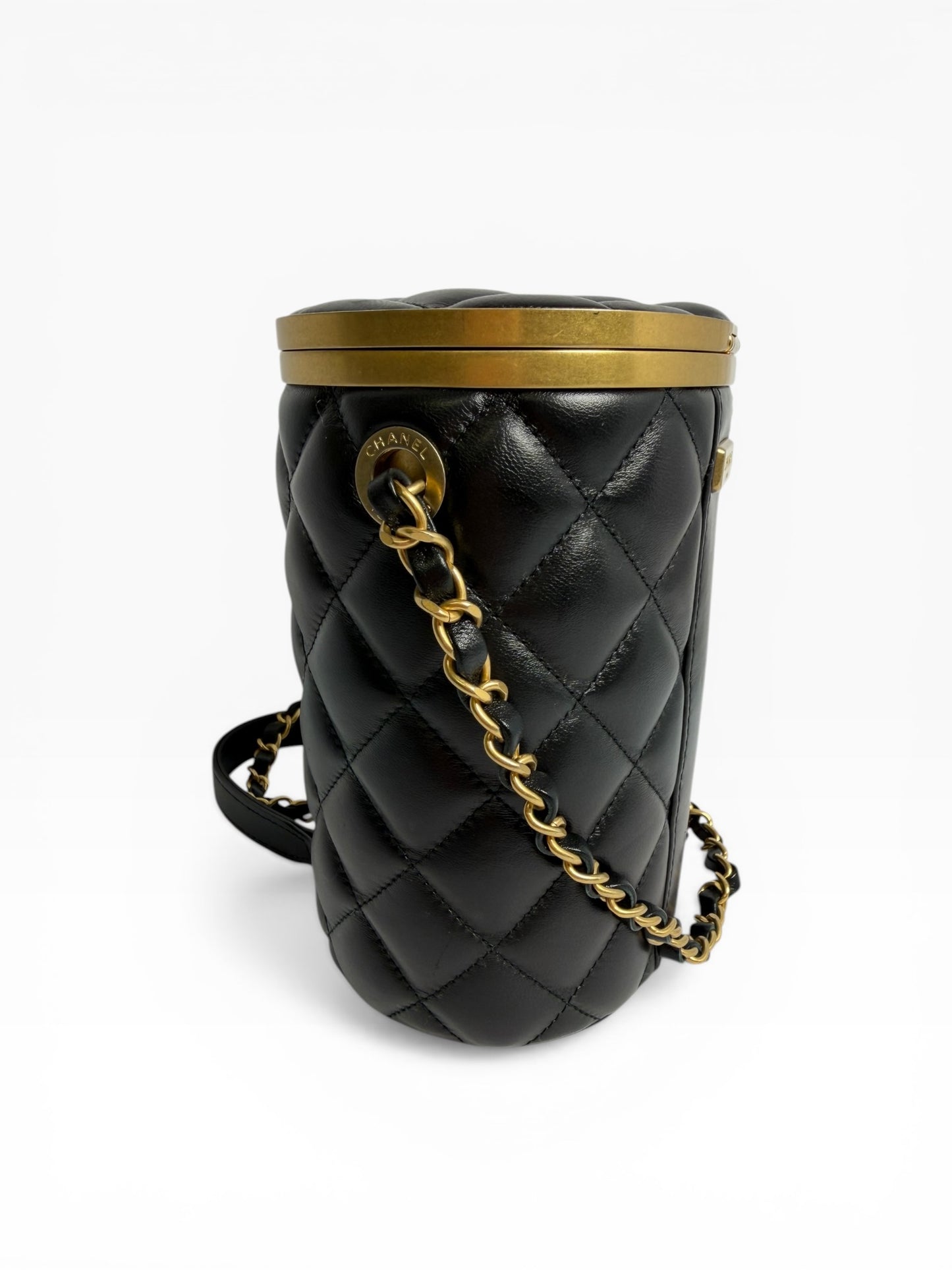 Chanel Black Structured Vertical Vanity GHW