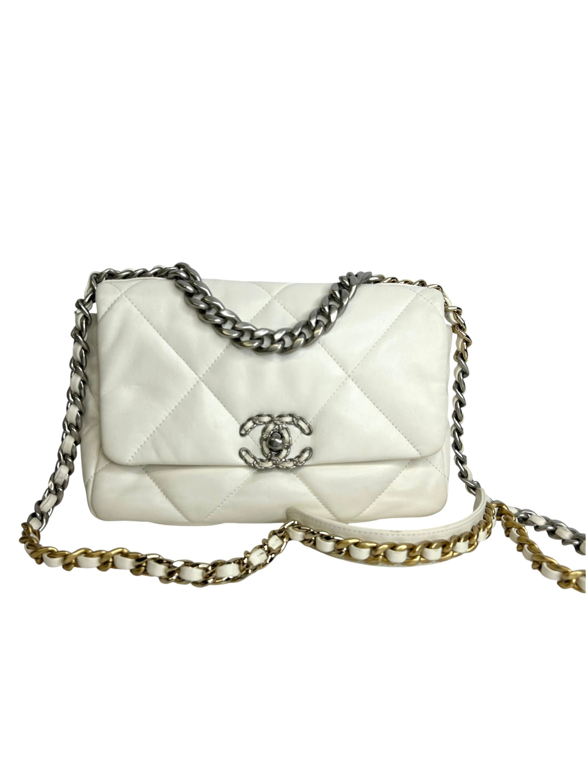Chanel Medium White 19 Flap T9205