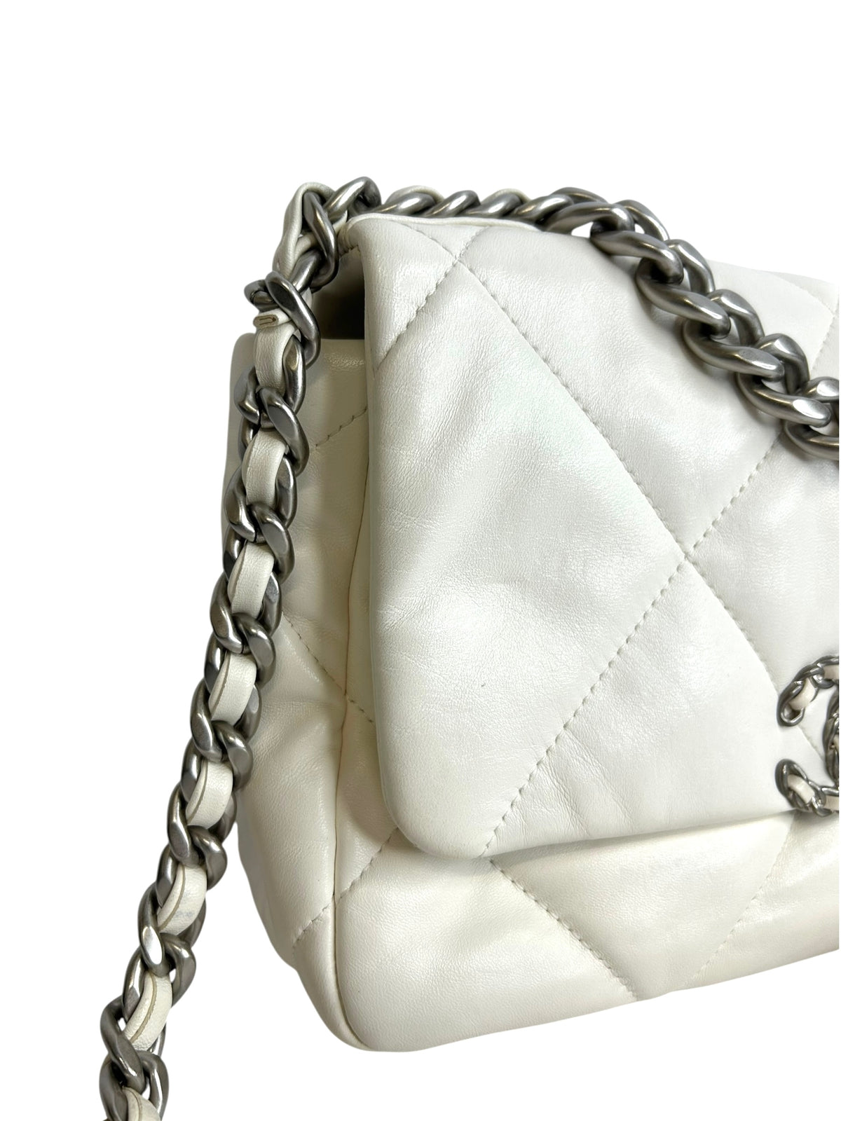 Chanel Medium White 19 Flap T9205