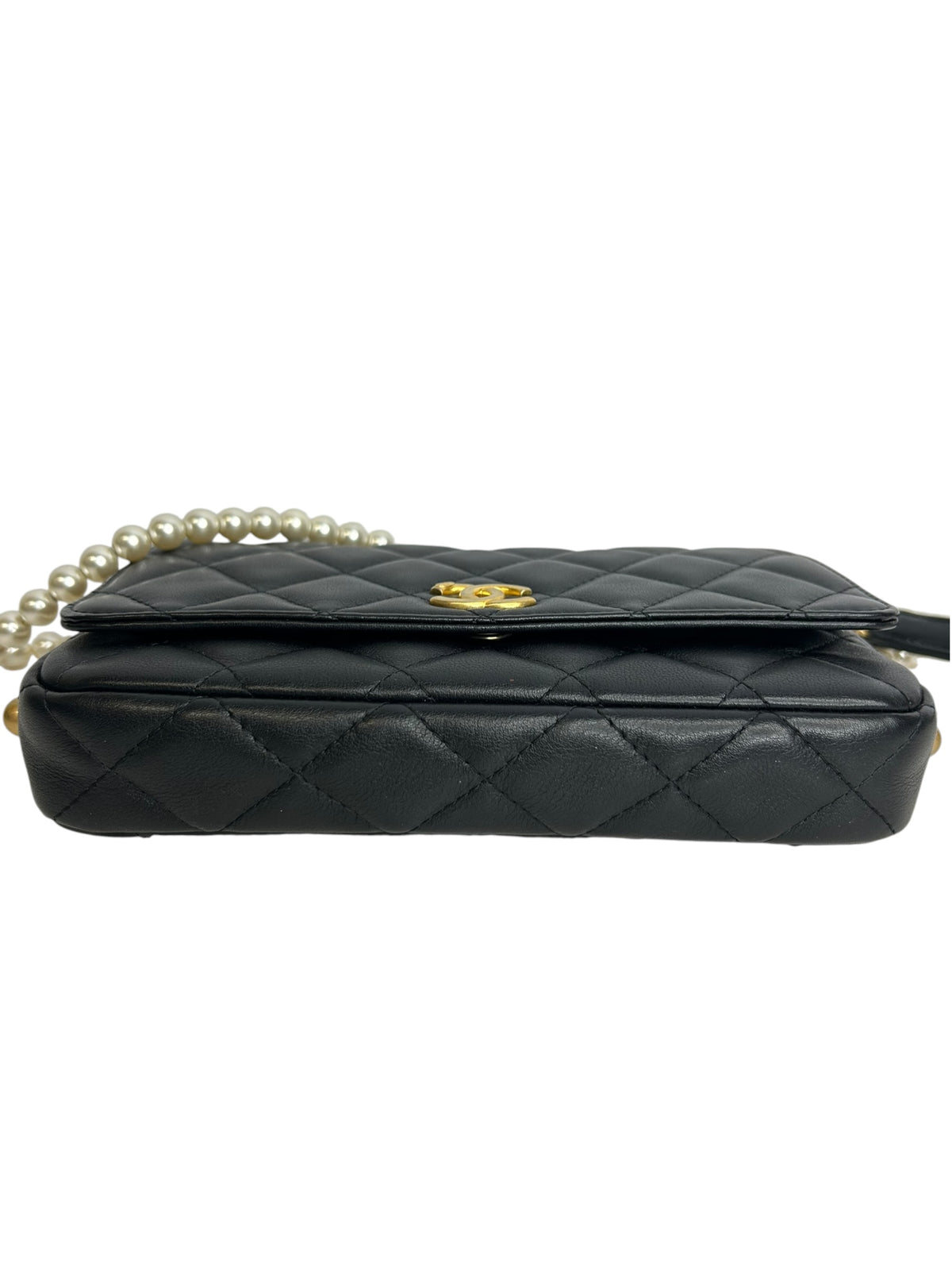 Chanel About Pearls Wallet On Chain Black T9183