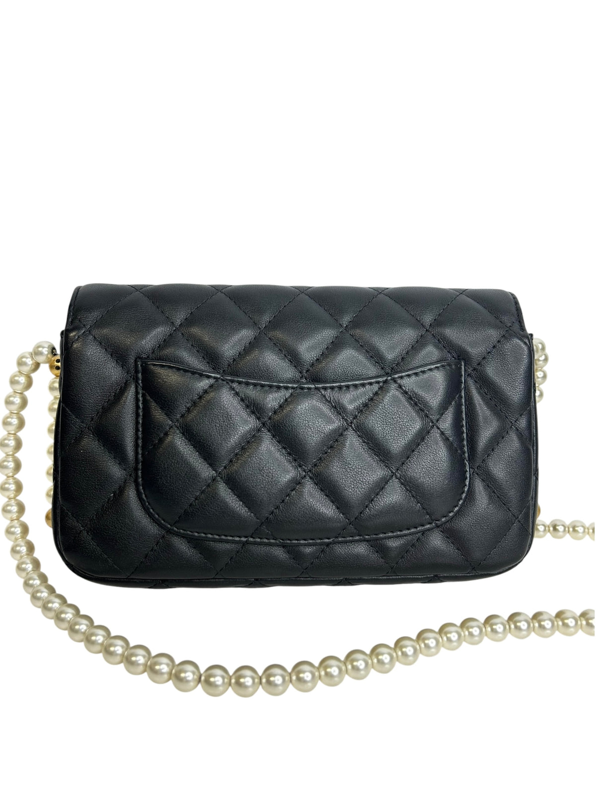 Chanel About Pearls Wallet On Chain Black T9183