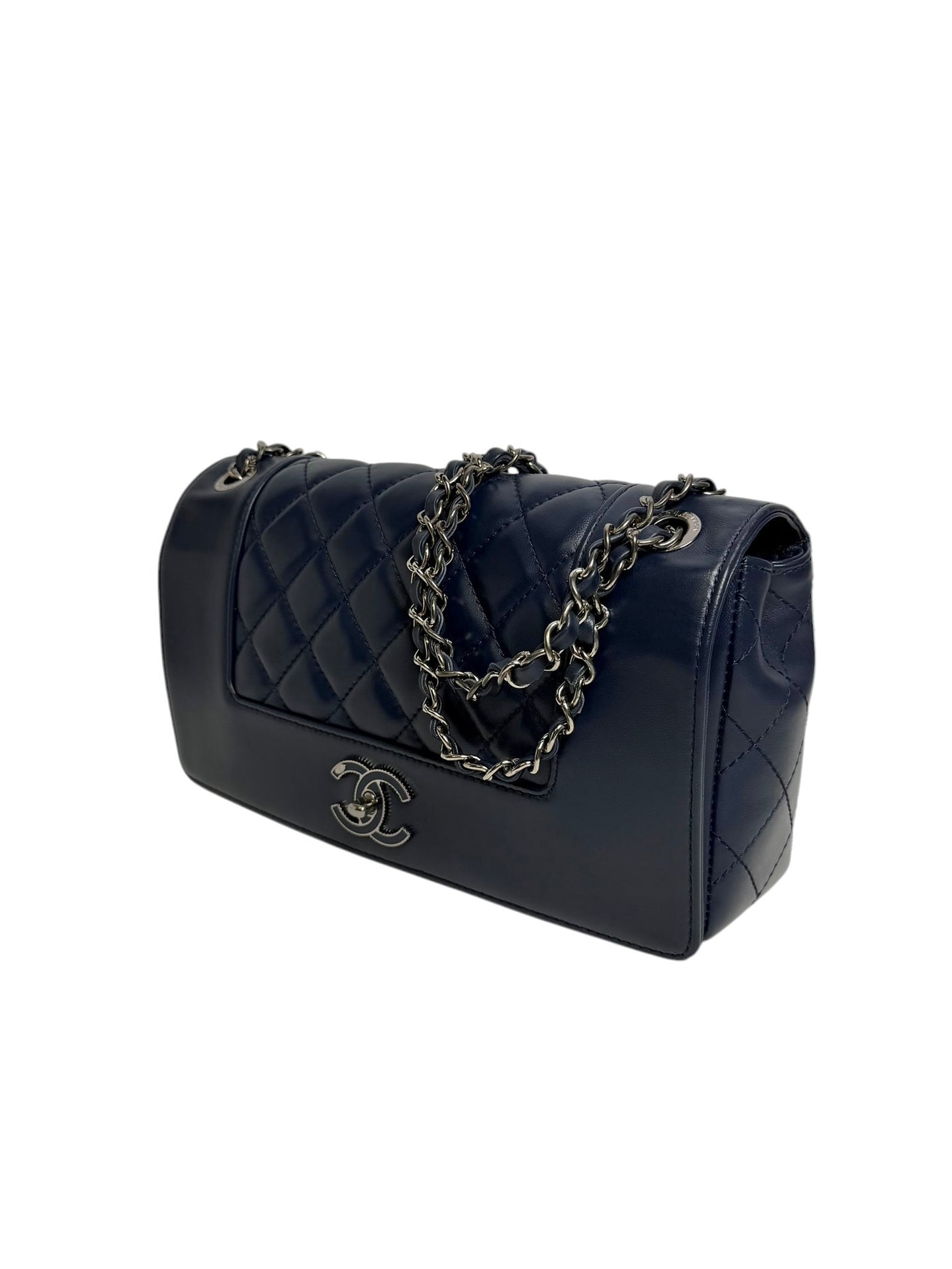 Chanel Quilted Navy Mademoiselle Flap T7976