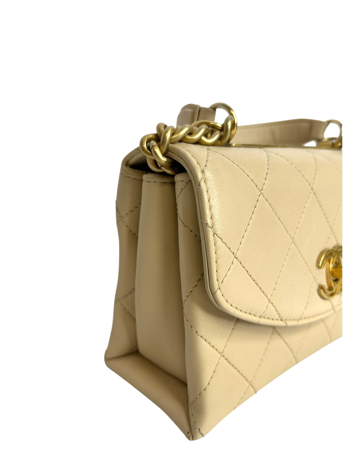 Chanel Beige Mini Top Handle Trendy Spirit Flap T9206