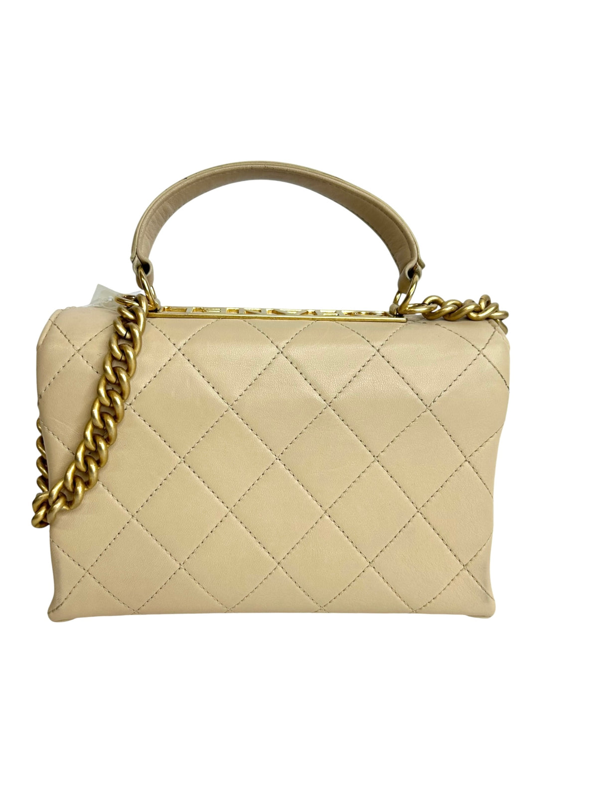 Chanel Beige Mini Top Handle Trendy Spirit Flap T9206