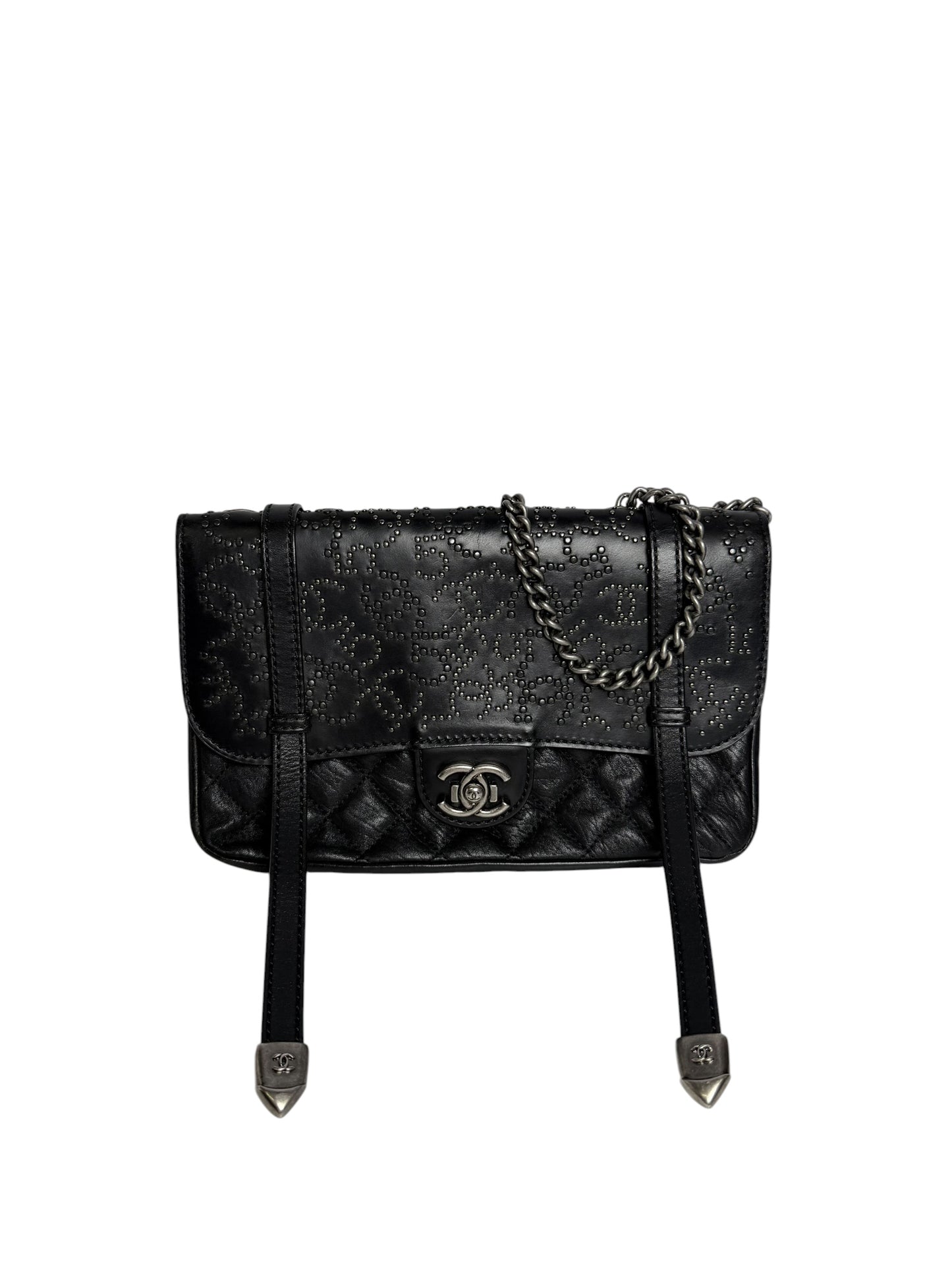 Chanel Paris-Dallas Studded Messenger Shoulder Bag T1029