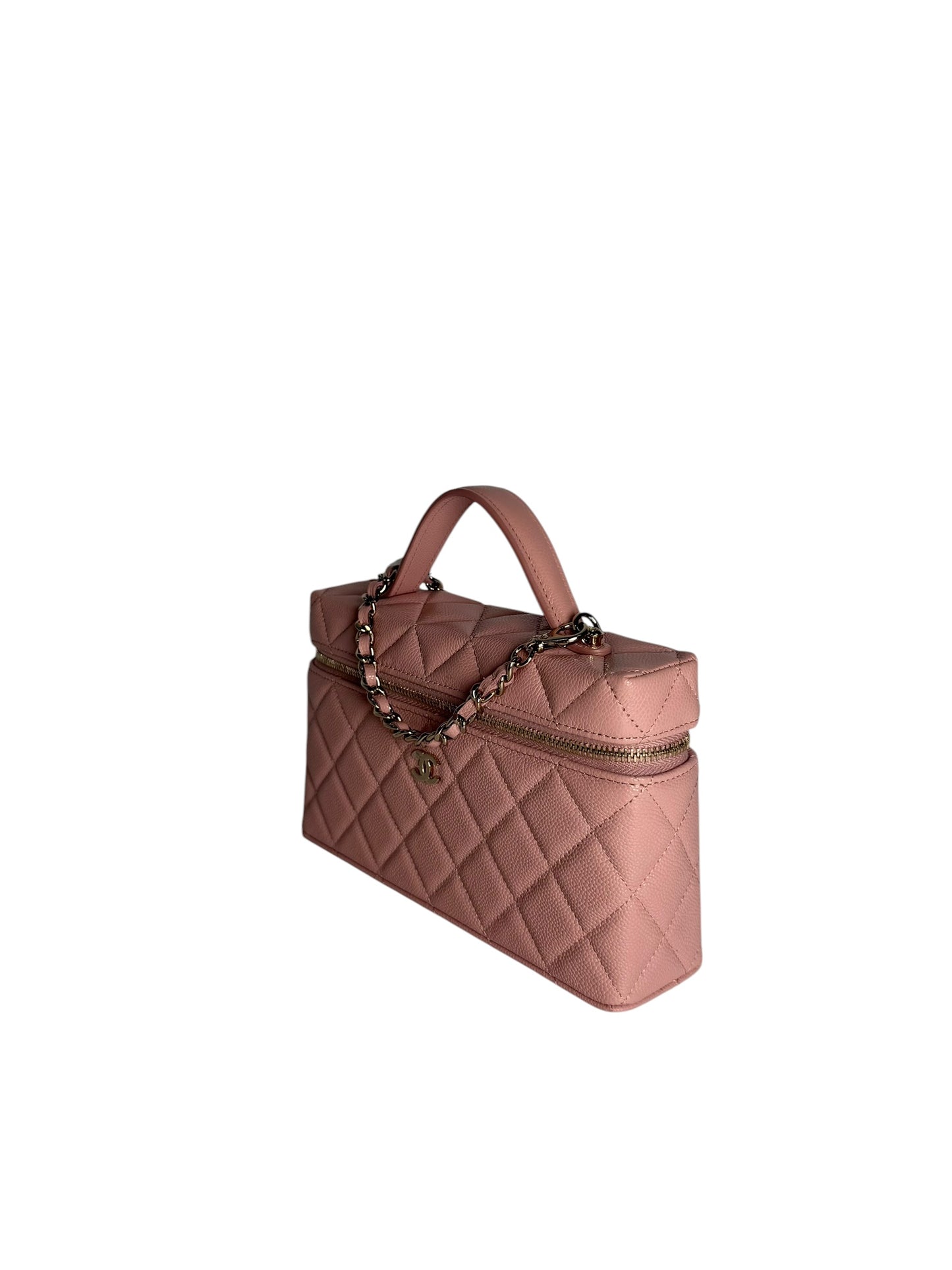 Chanel Pink Caviar Slim Vanity NWT T8338