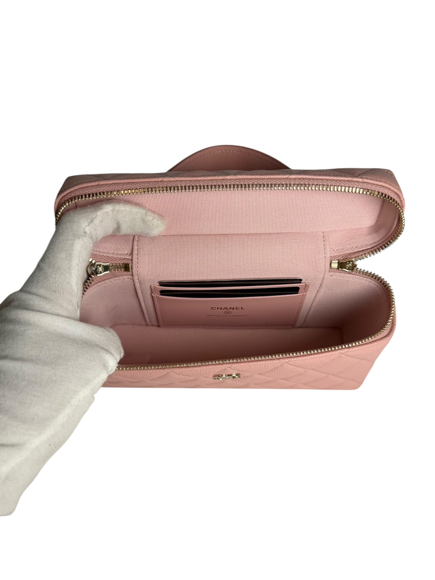 Chanel Pink Caviar Slim Vanity NWT T8338