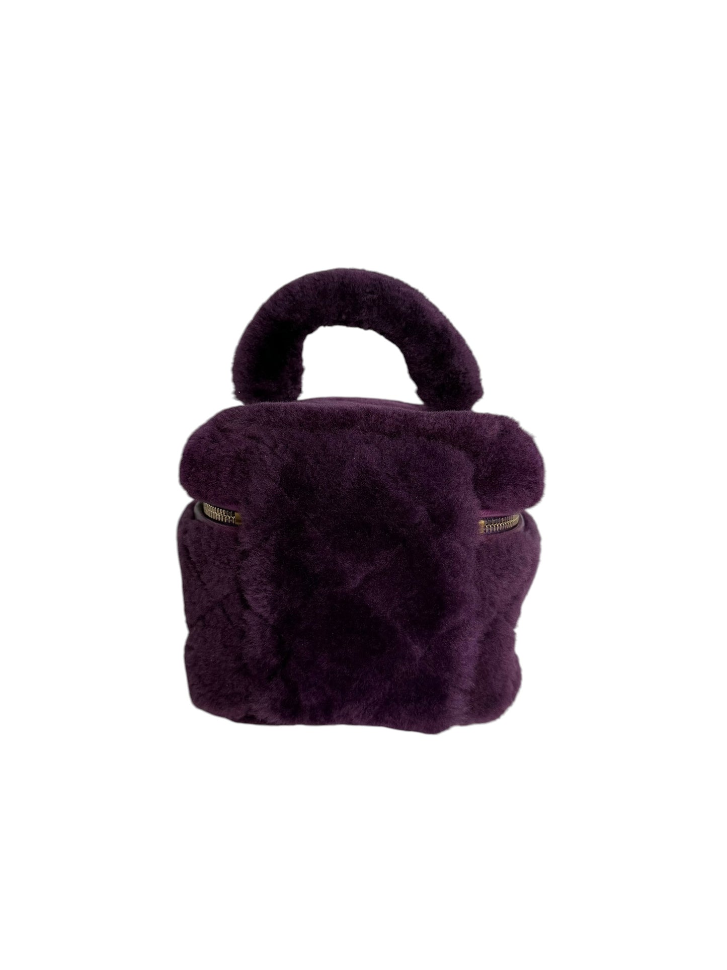 Chanel Shearling Purple Top Handle Vanity T7230