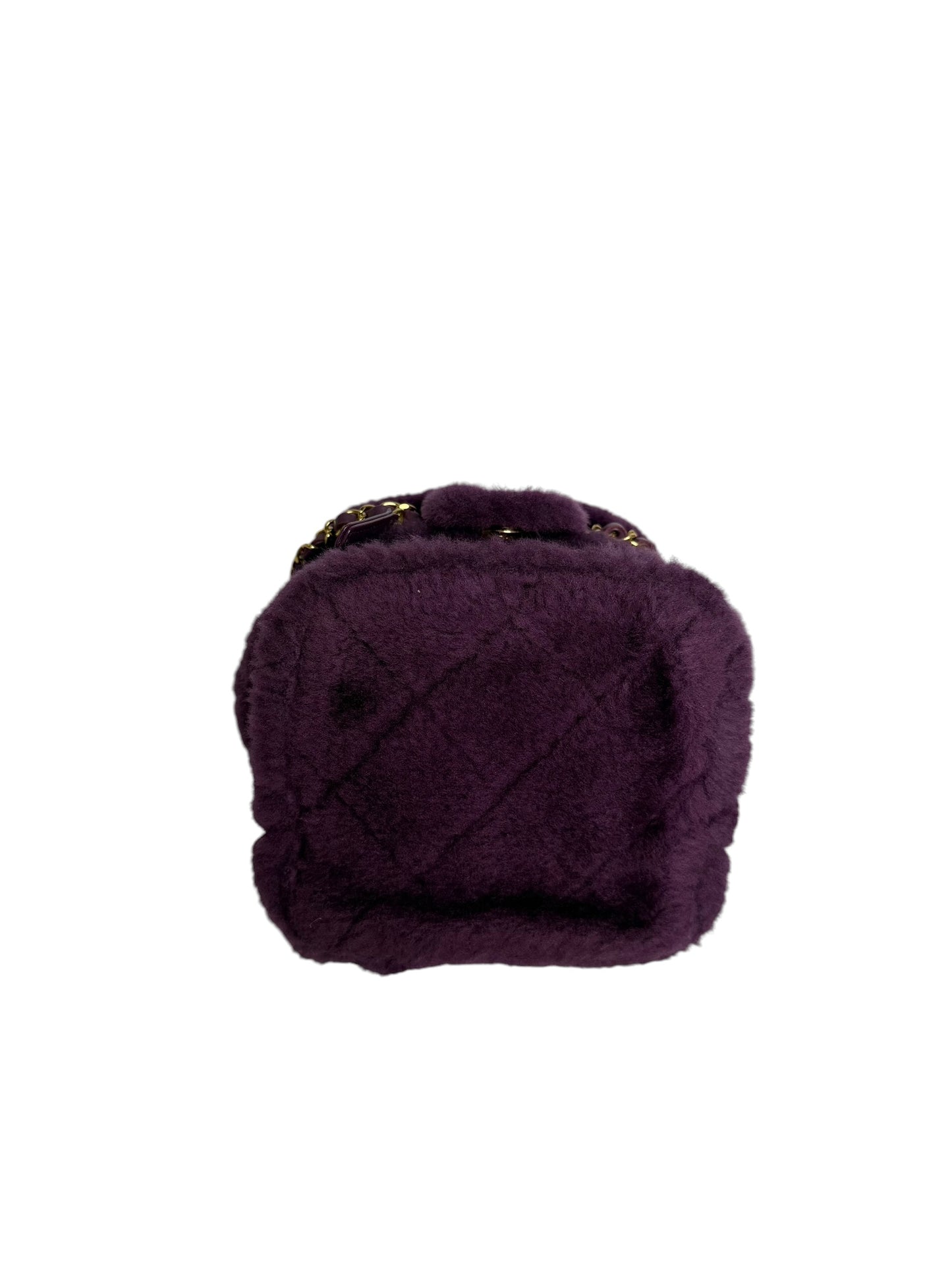 Chanel Shearling Purple Top Handle Vanity T7230