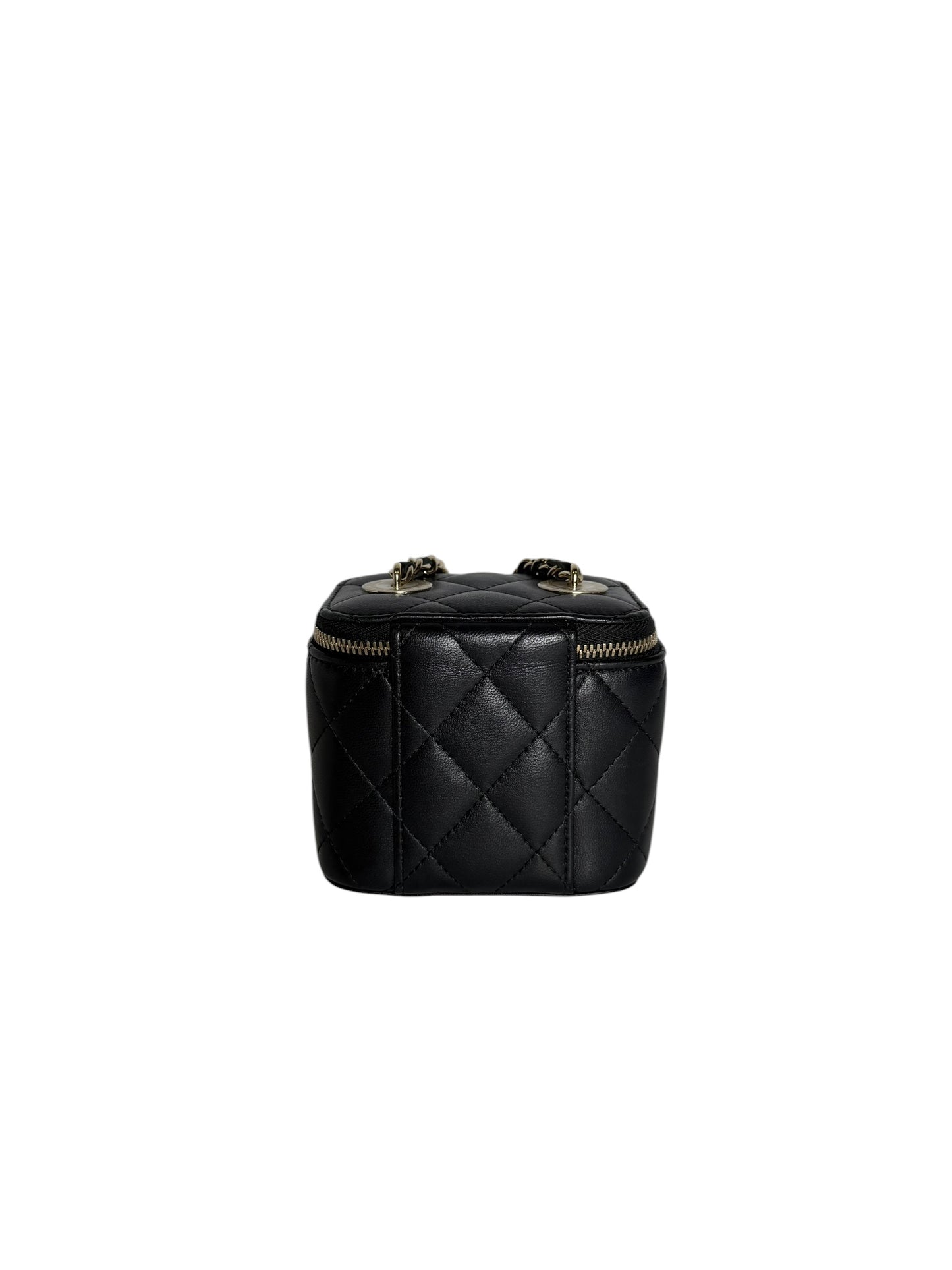 Chanel Black Micro Pearl Strap Vanity Bag T5917