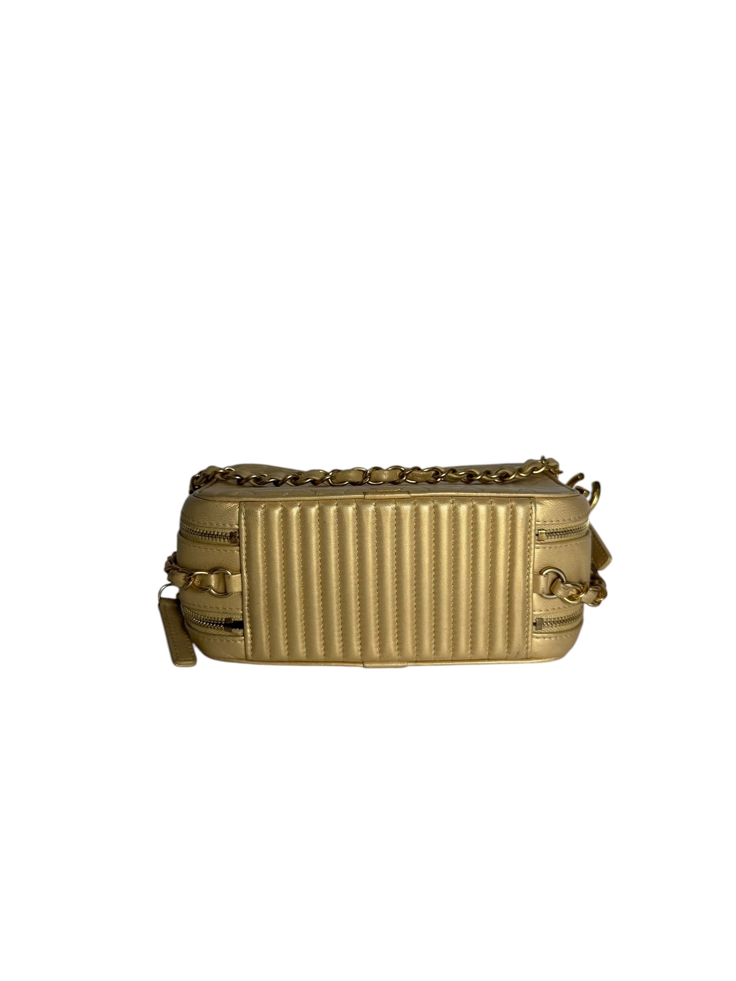 Chanel Gold Chevron Camera Bag T8143