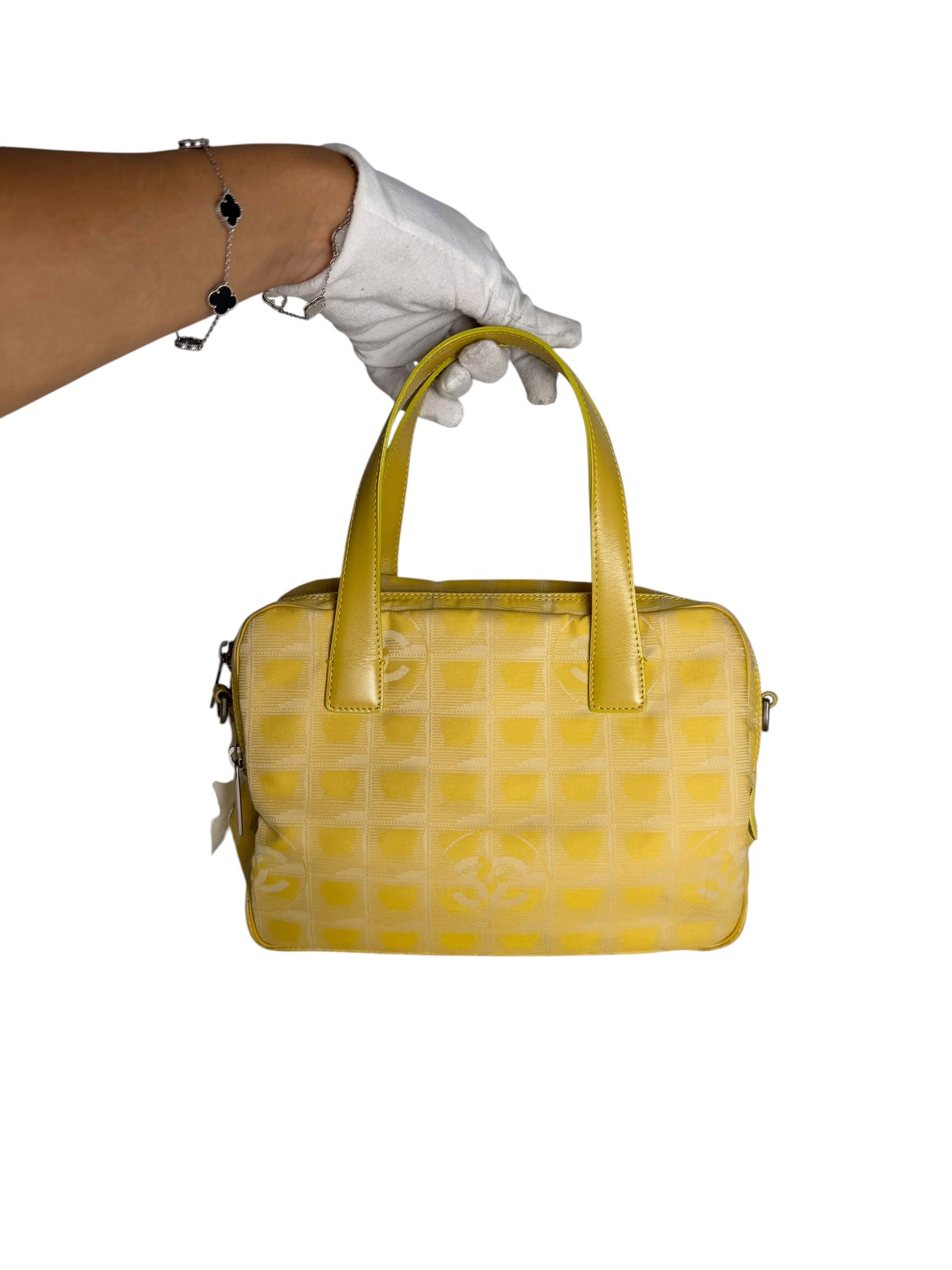 Chanel Yellow Canvas Top Handle T1024