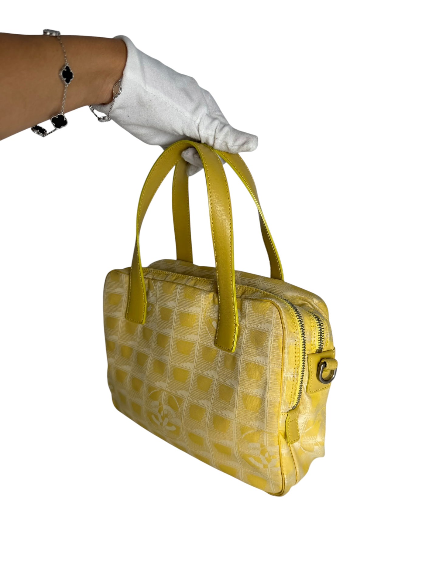 Chanel Yellow Canvas Top Handle T1024