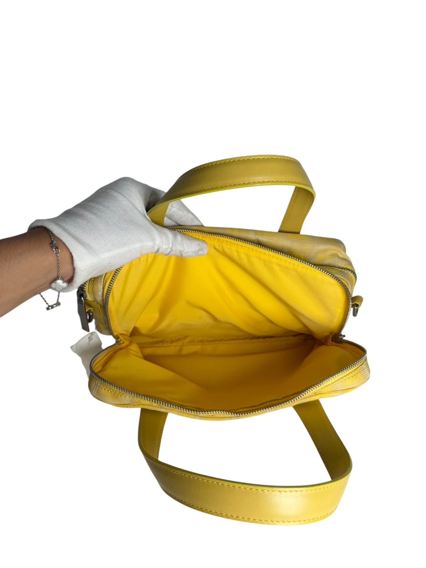 Chanel Yellow Canvas Top Handle T1024