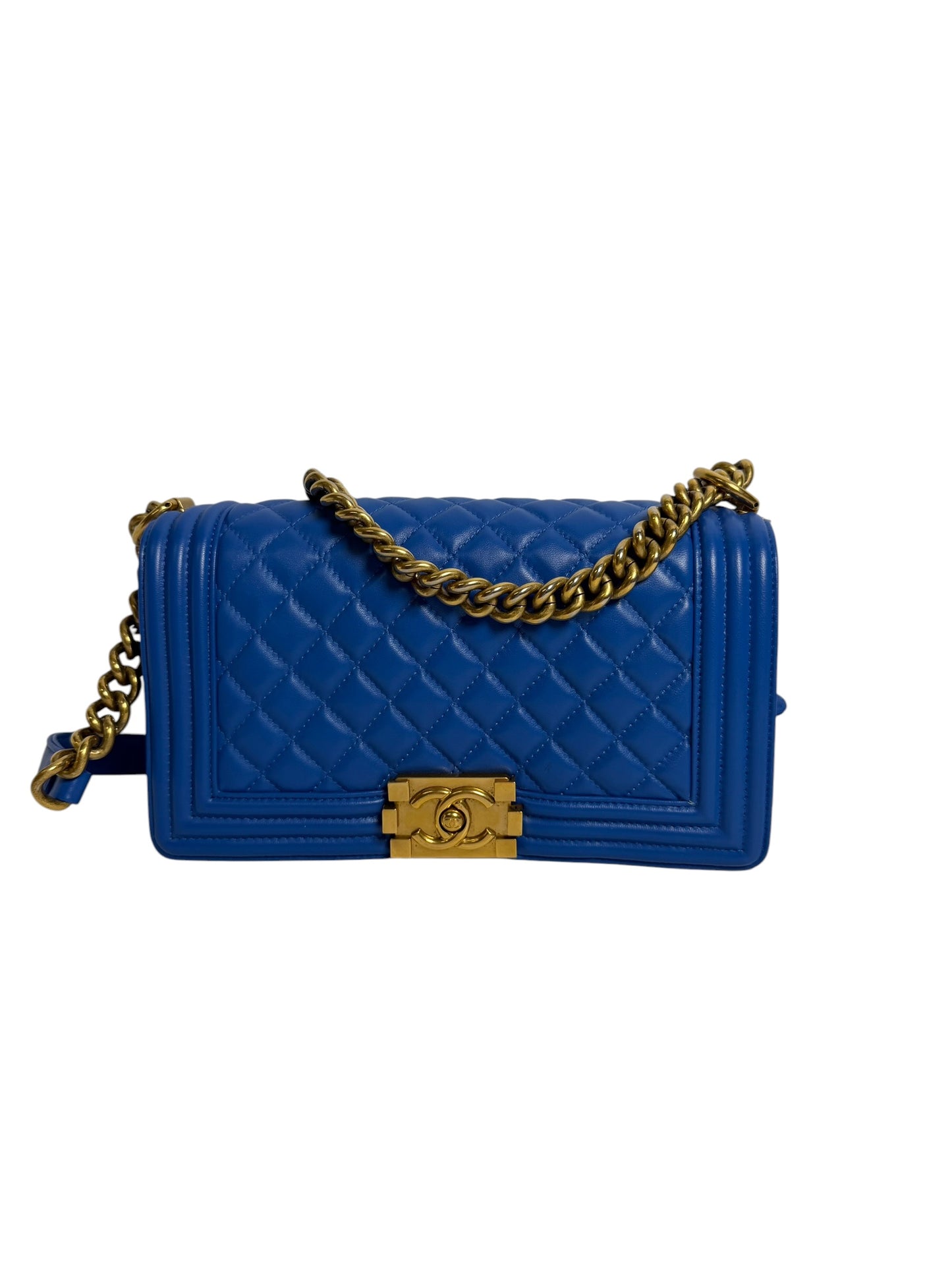 Chanel Blue Boy Medium GHW T8052