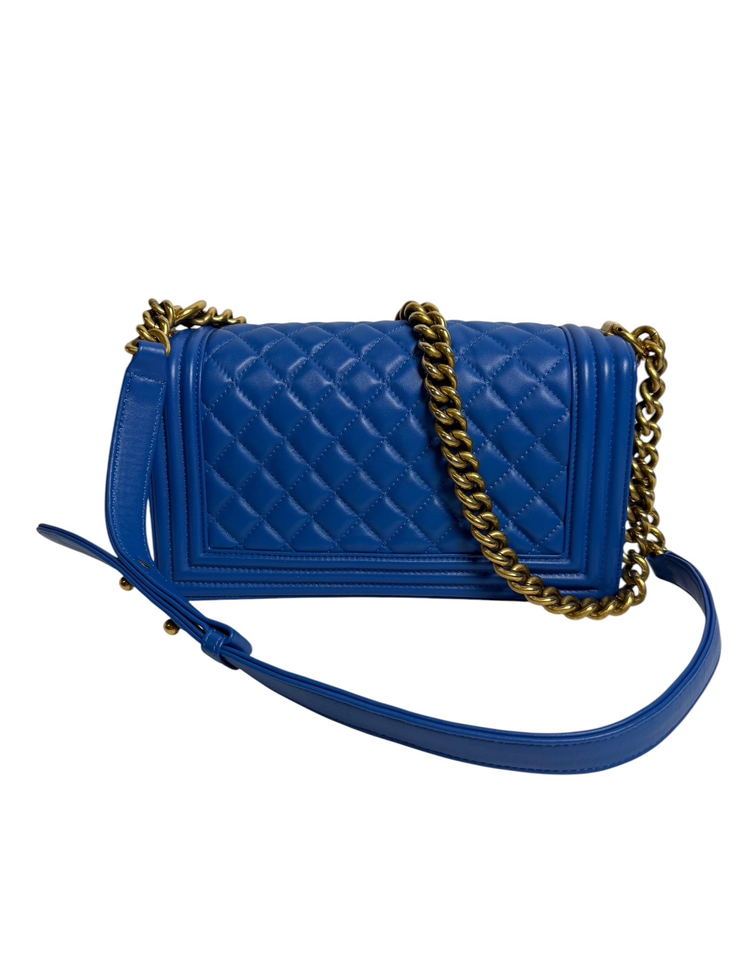 Chanel Blue Boy Medium GHW T8052