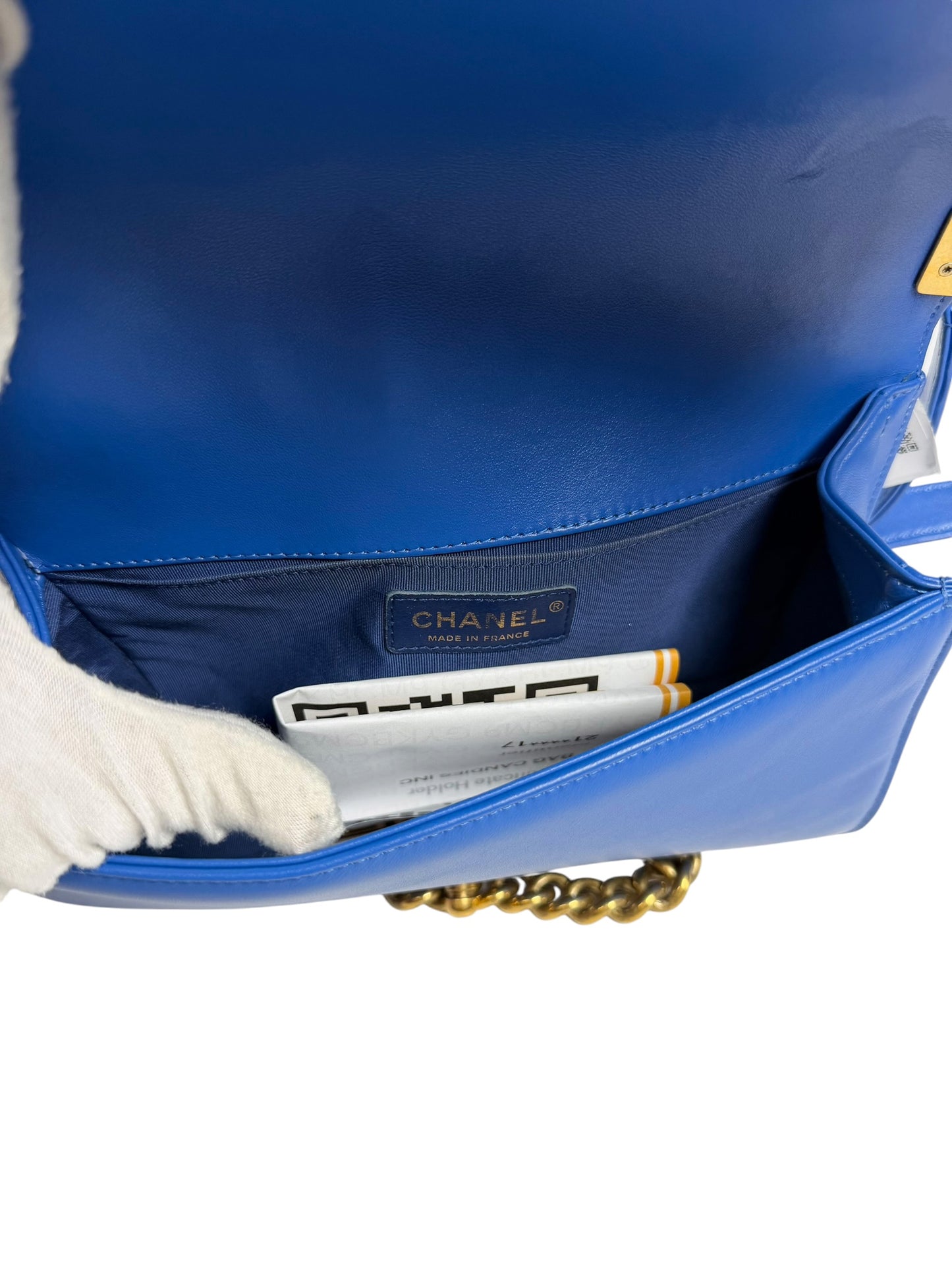 Chanel Blue Boy Medium GHW T8052
