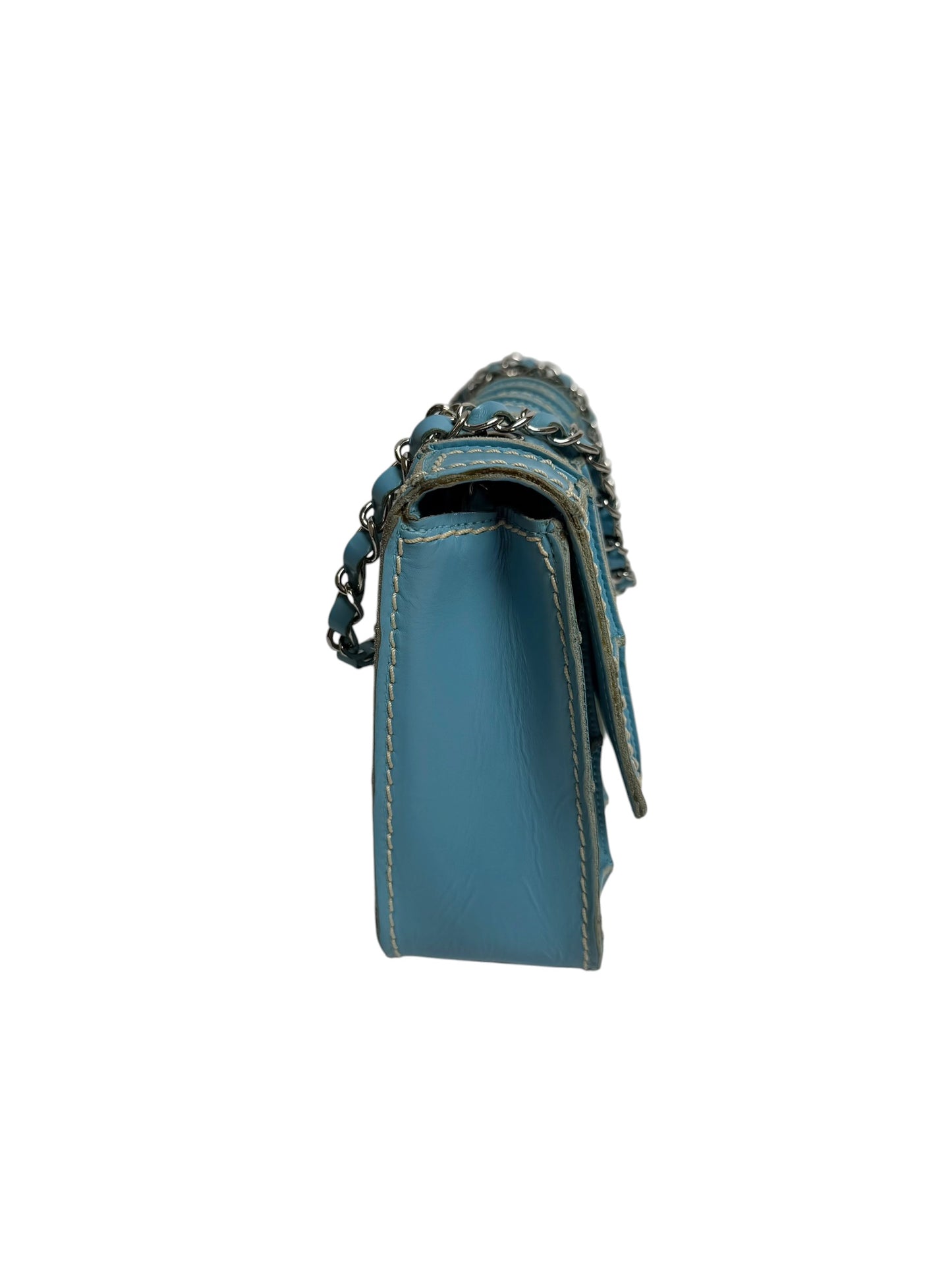 Chanel Blue Wild Stitch Chocolate Bar Medium Flap T1031