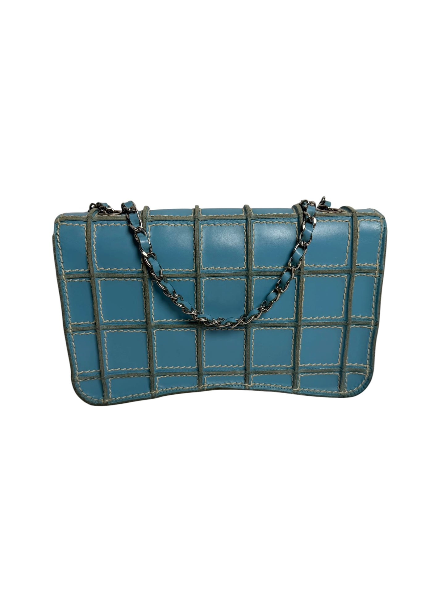 Chanel Blue Wild Stitch Chocolate Bar Medium Flap T1031