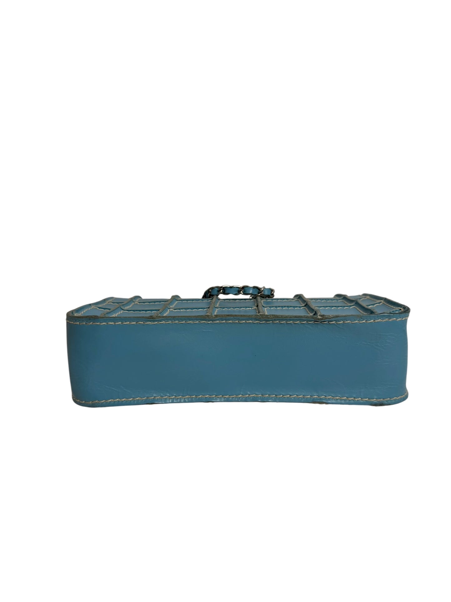 Chanel Blue Wild Stitch Chocolate Bar Medium Flap T1031