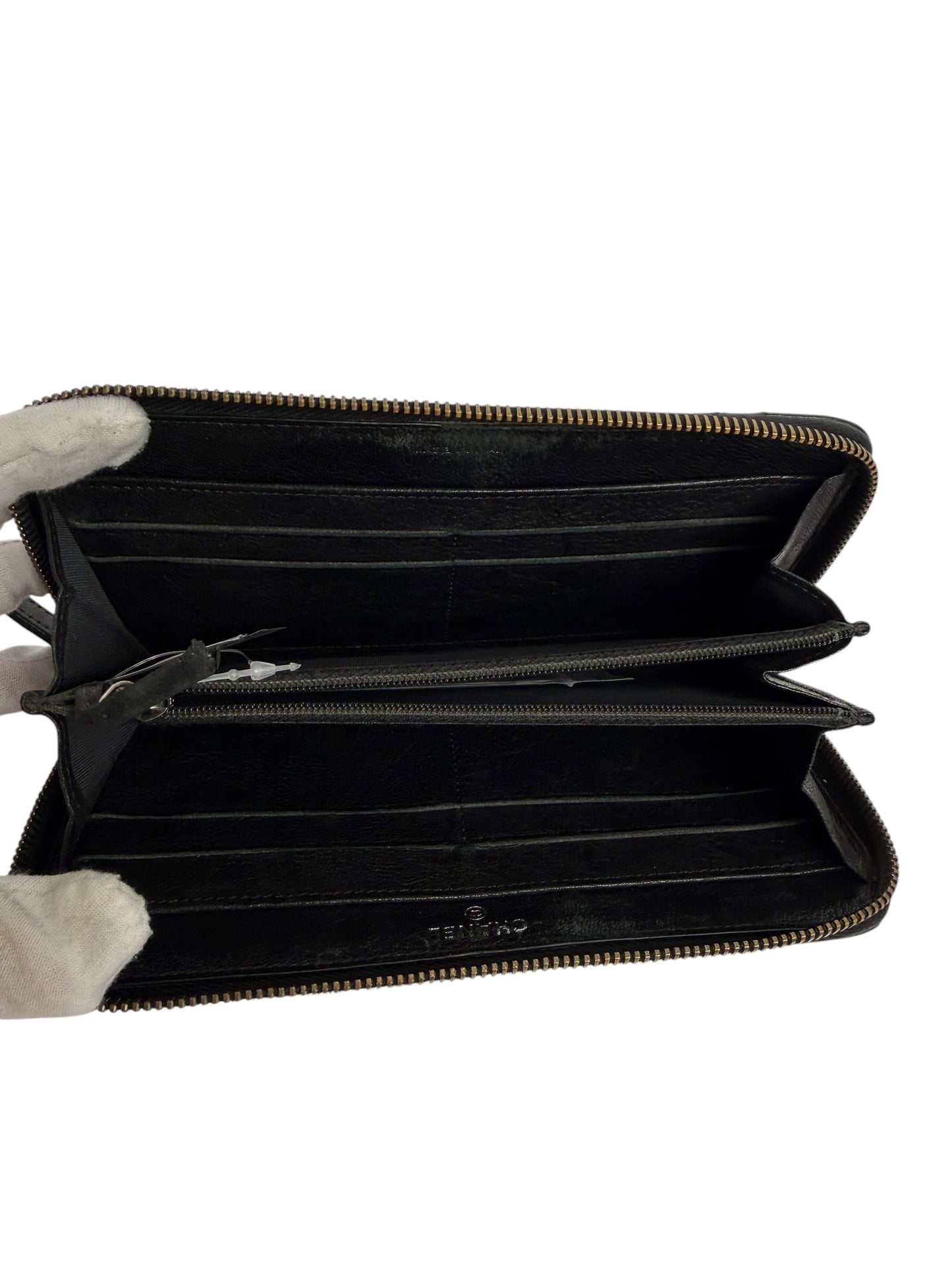 Chanel Black Studded Zip Wallet T1006