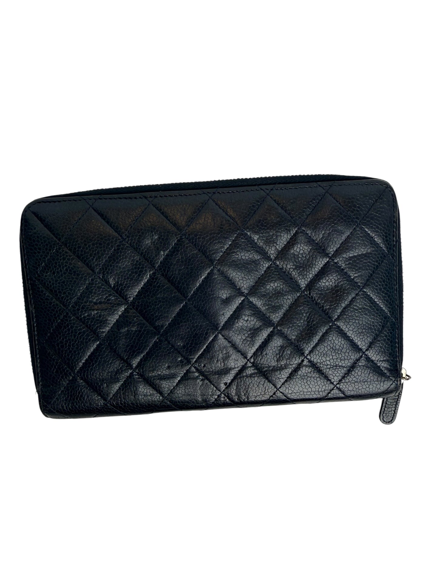 Chanel XL Zip Wallet Black Caviar T8283