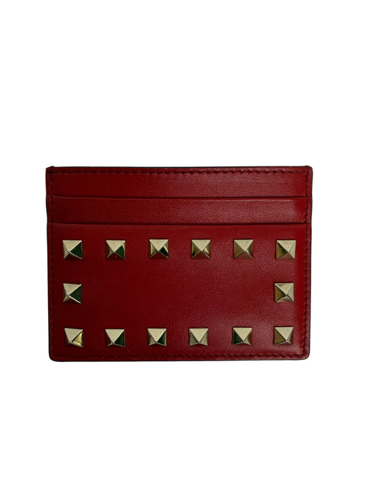 Valentino Red Studded Card Case T7484