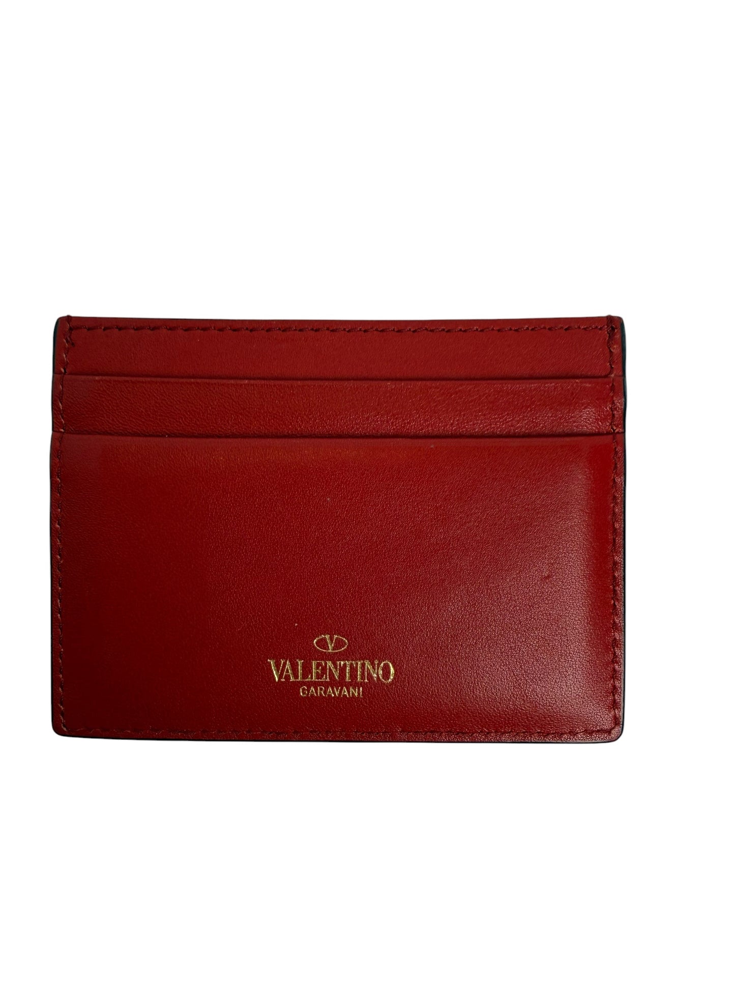 Valentino Red Studded Card Case T7484