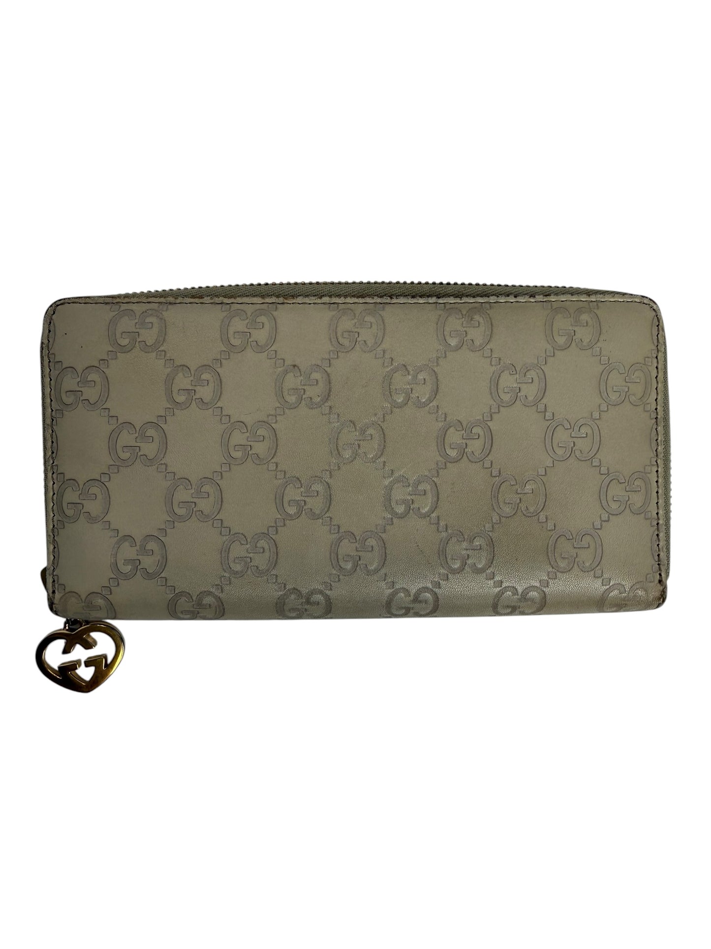 Gucci heart charm zip around wallet T7591