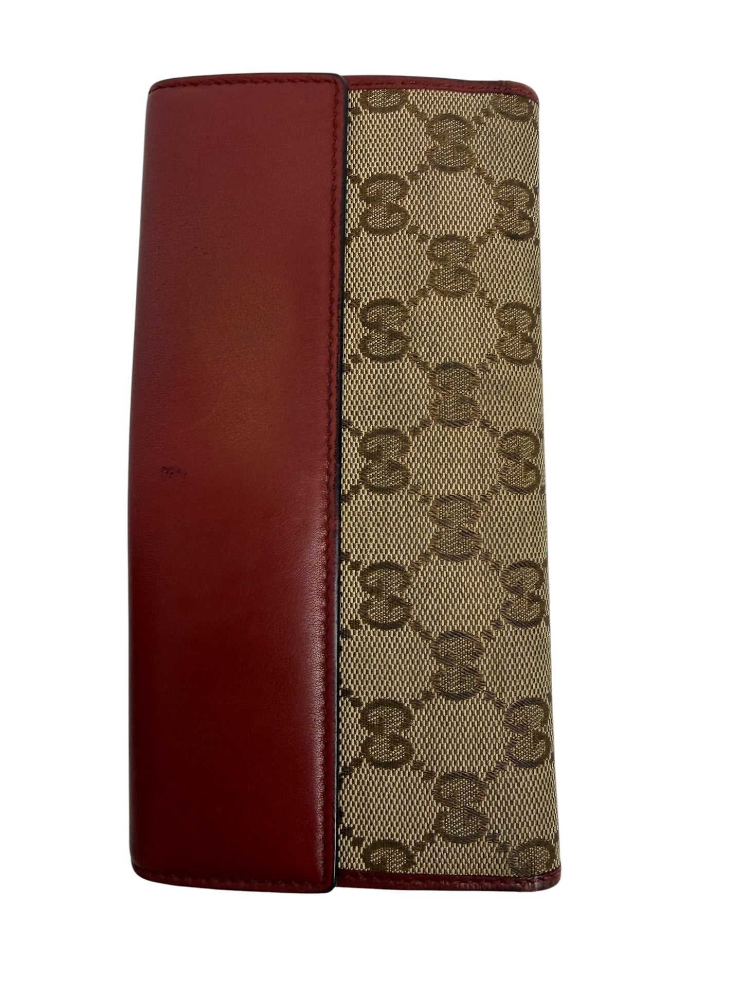 Gucci Heart Wallet Brown Red T7486