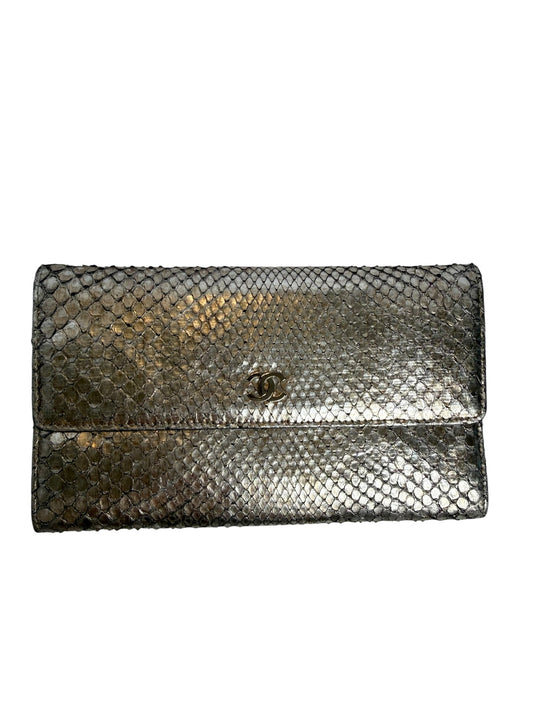 Chanel Metallic Python Flap Wallet T8272