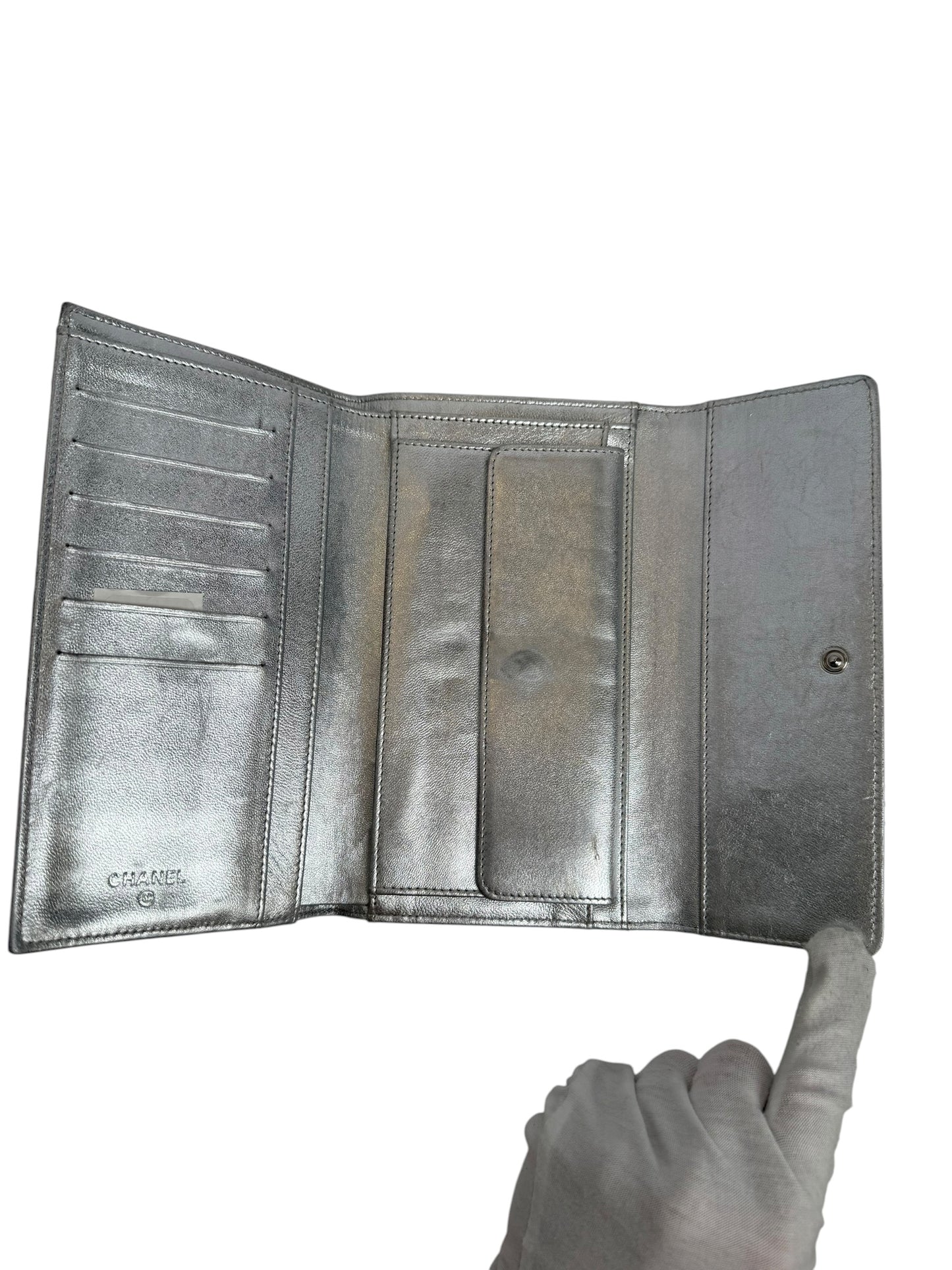 Chanel Metallic Python Flap Wallet T8272