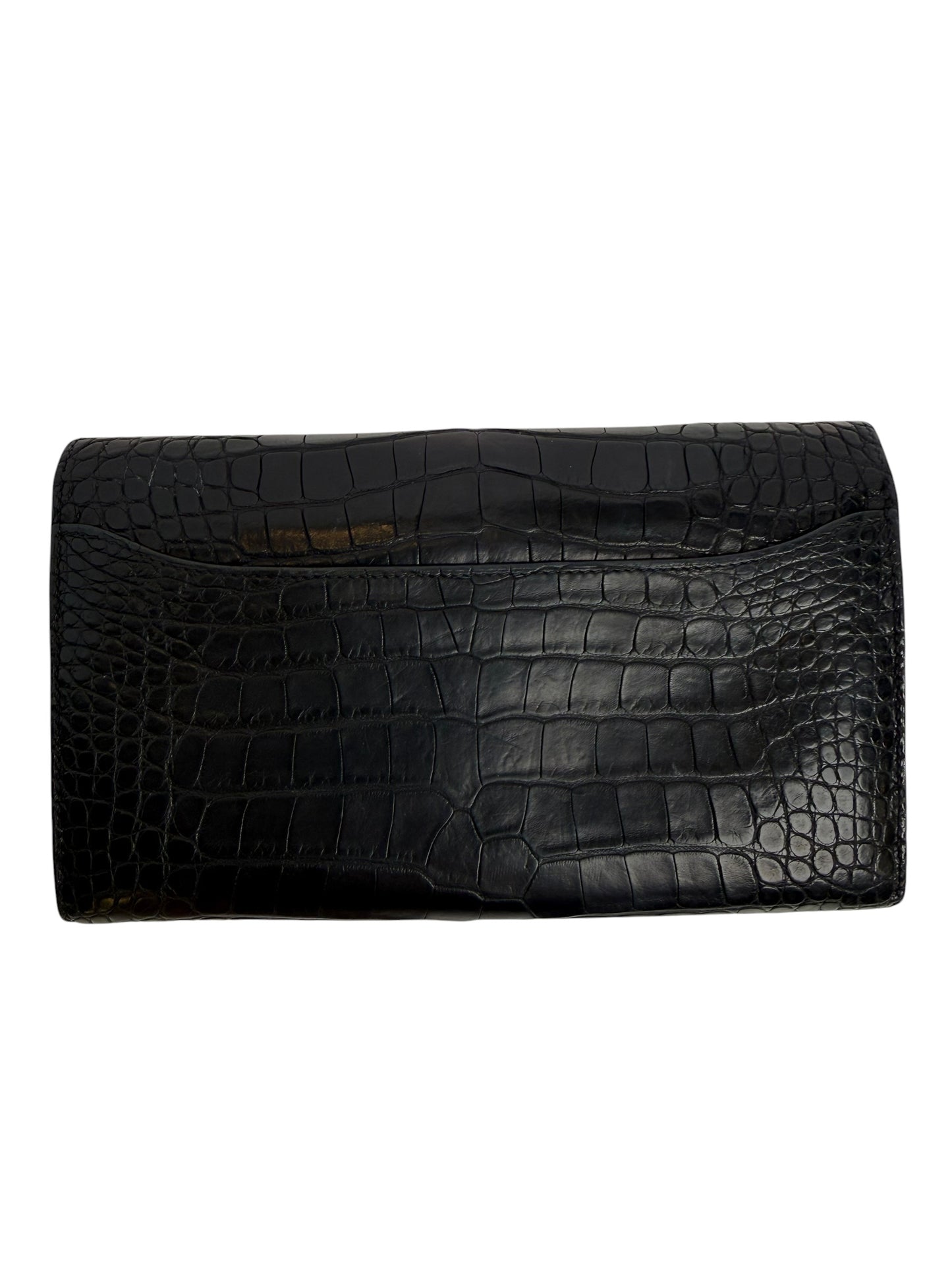 Hermes Constance Wallet Black Crocodile Matte T8266