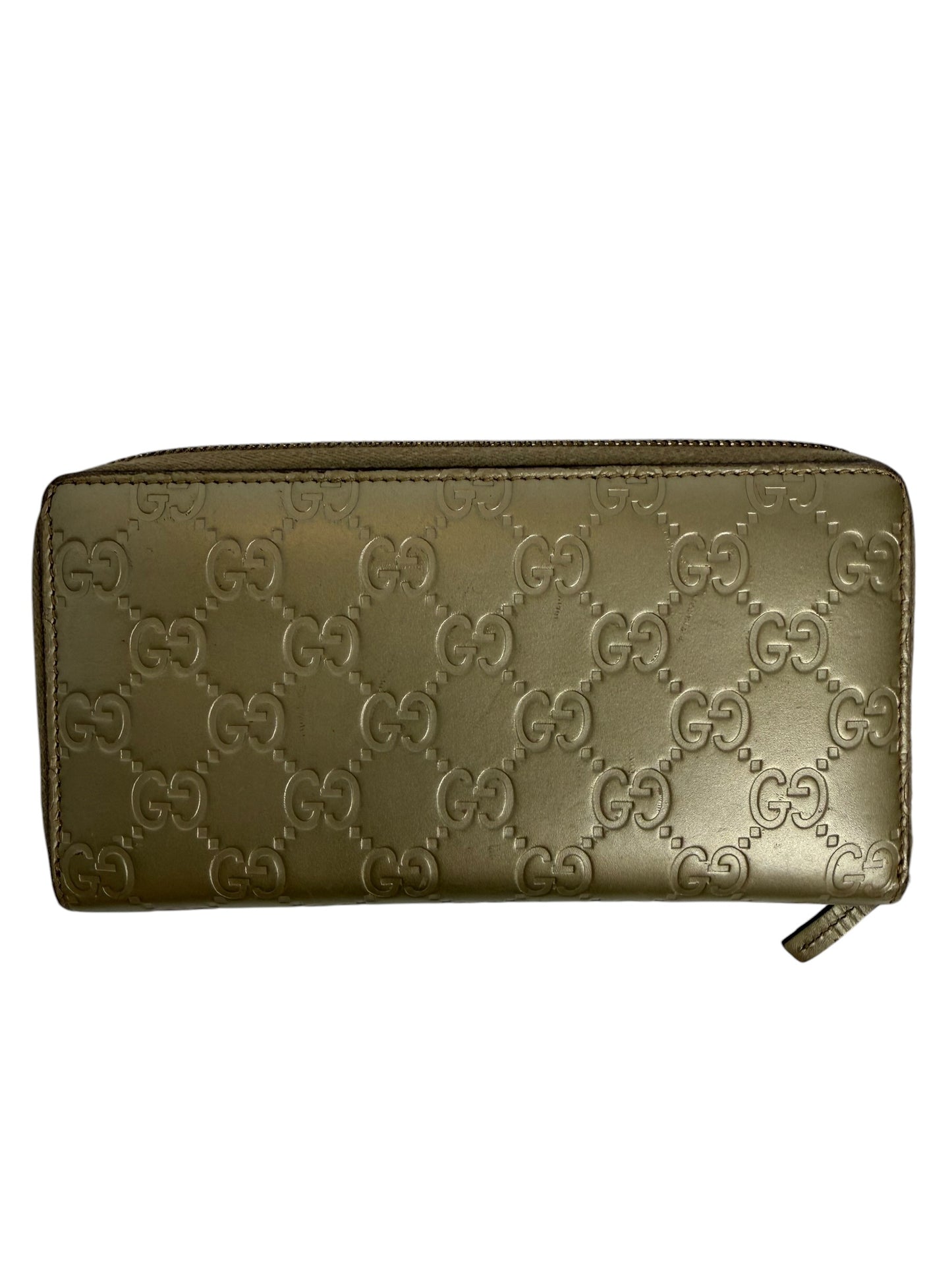 Gucci Gold Calf Zip Wallet T6636
