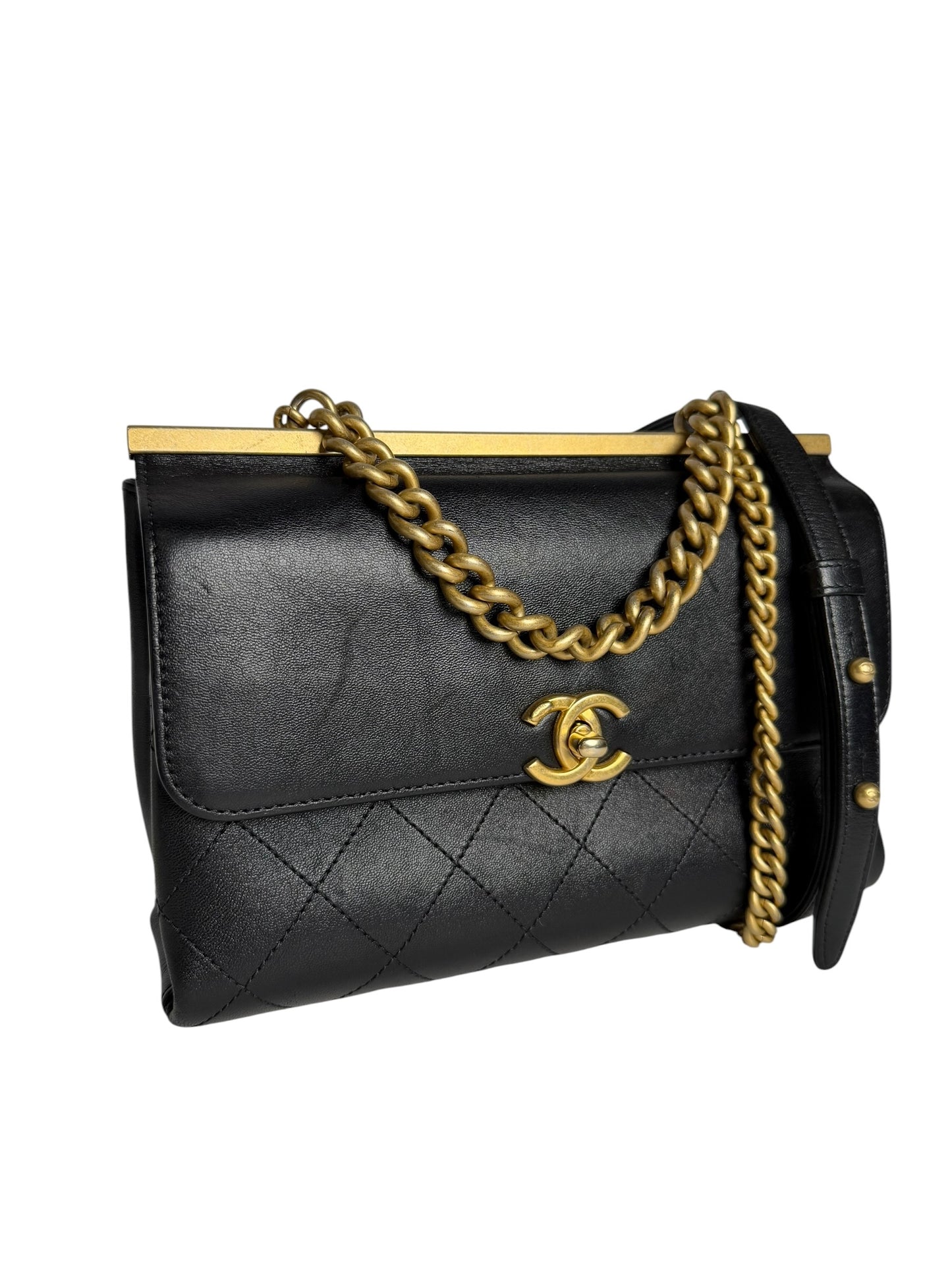 Chanel Black Small Coco Luxe Flap T7467