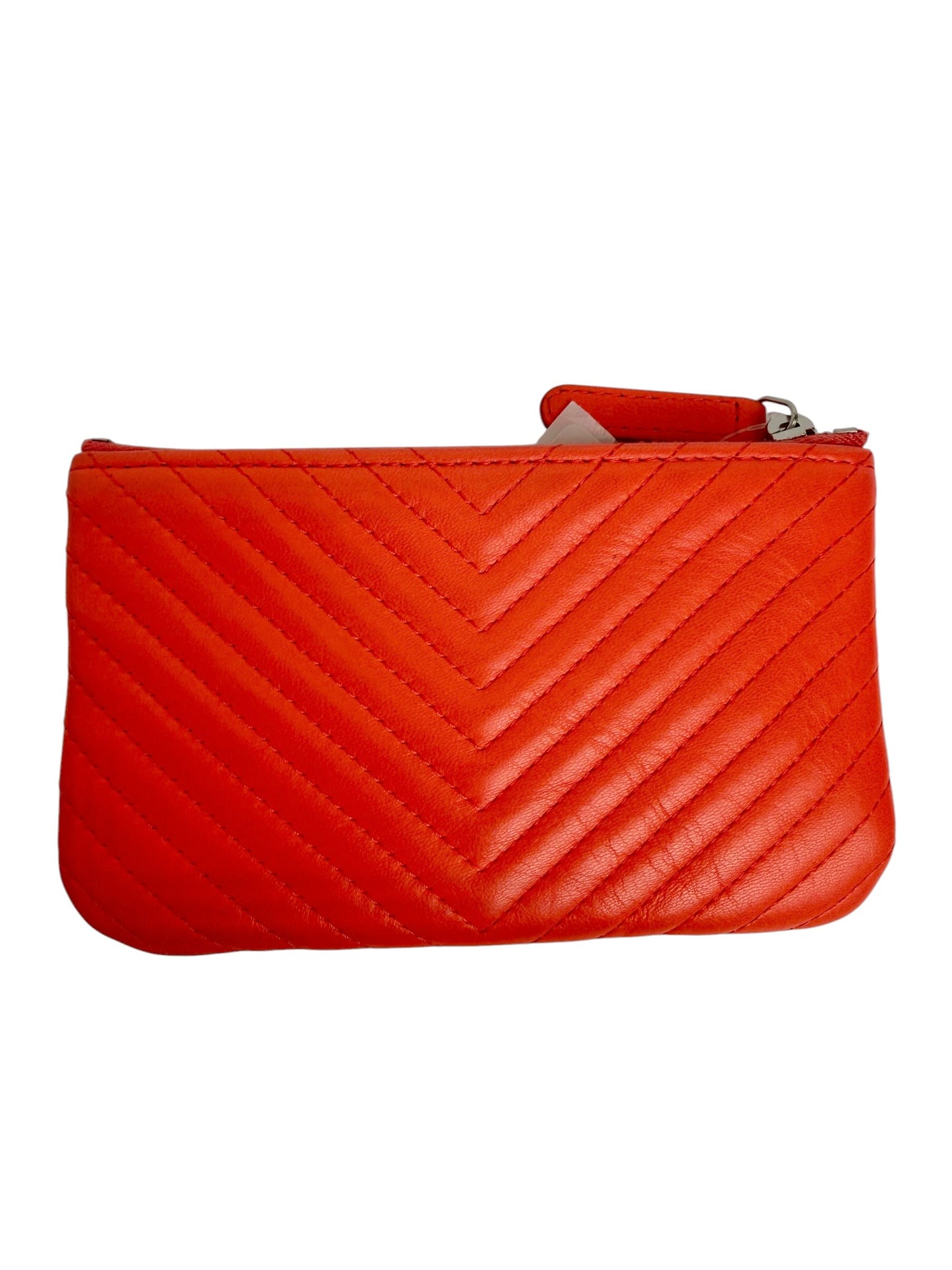 Chanel Coral Chevron Zip Pouch T6455