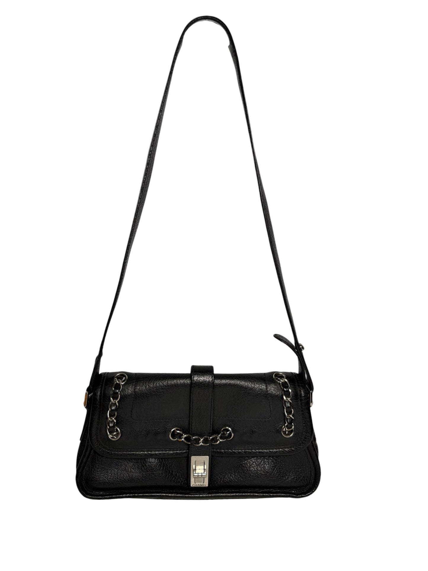 Chanel Black Mademoiselle Lock Flap Bag SHW T4525