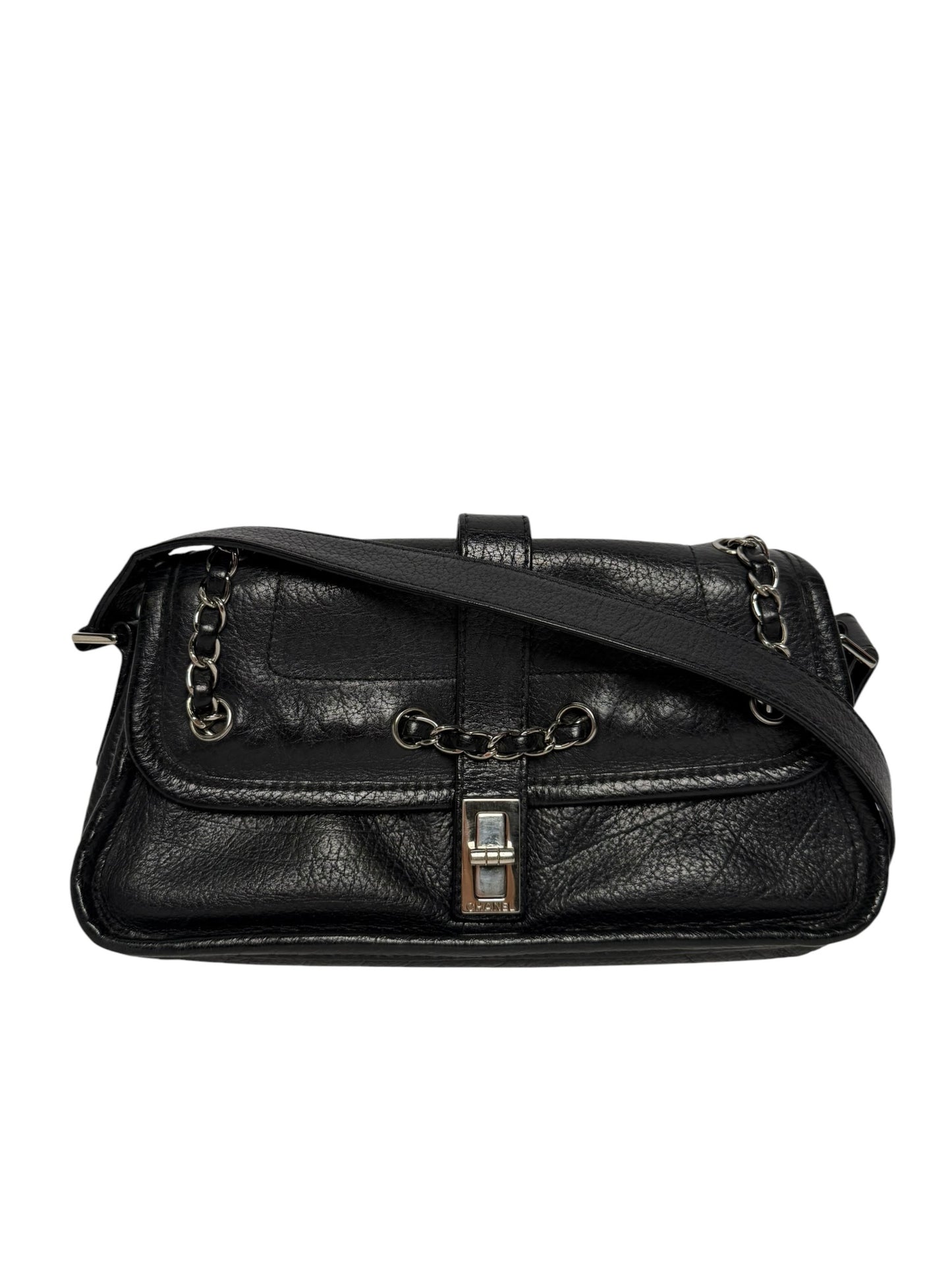 Chanel Black Mademoiselle Lock Flap Bag SHW T4525