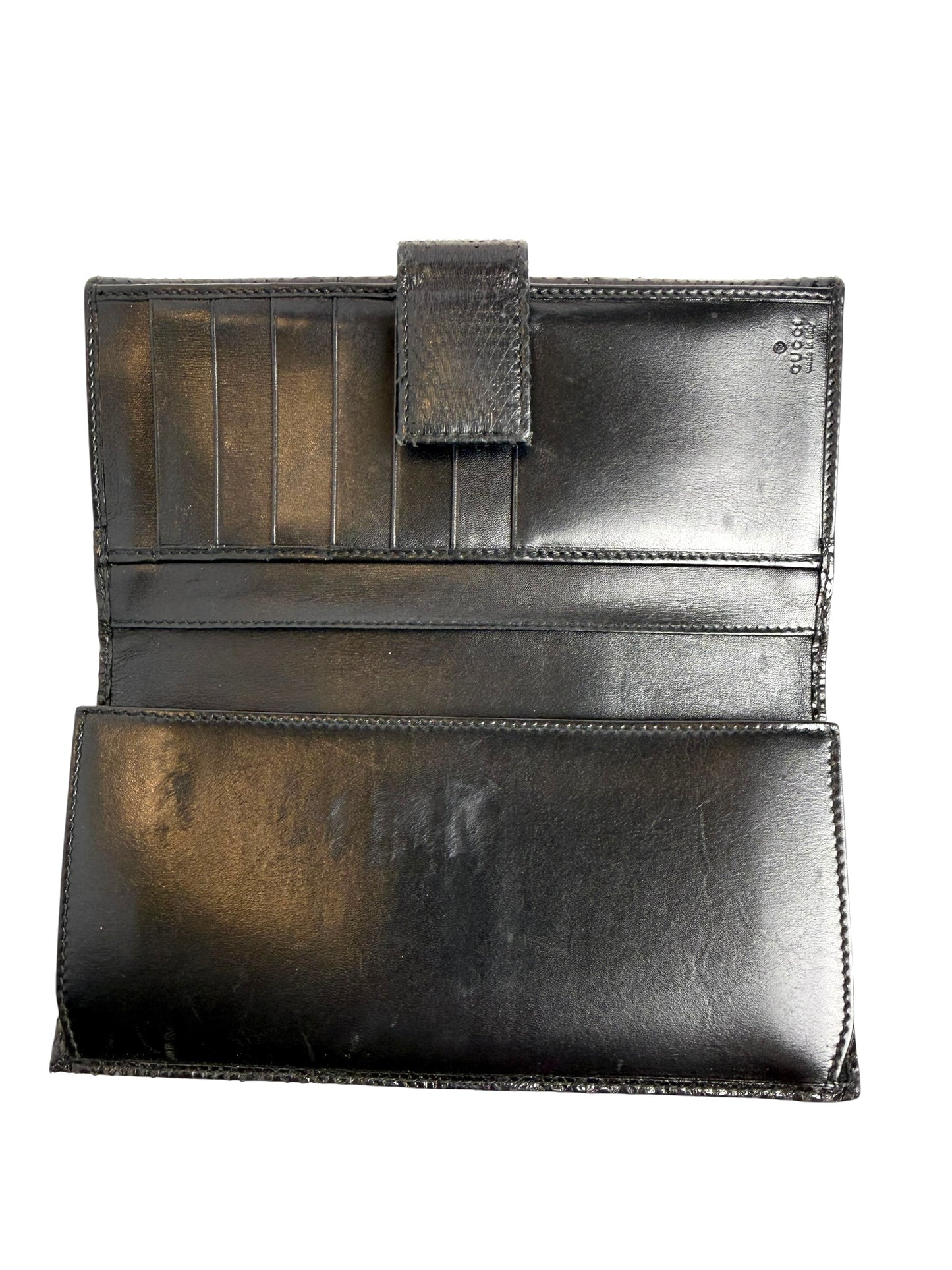 Gucci Black Python Long Wallet T2283