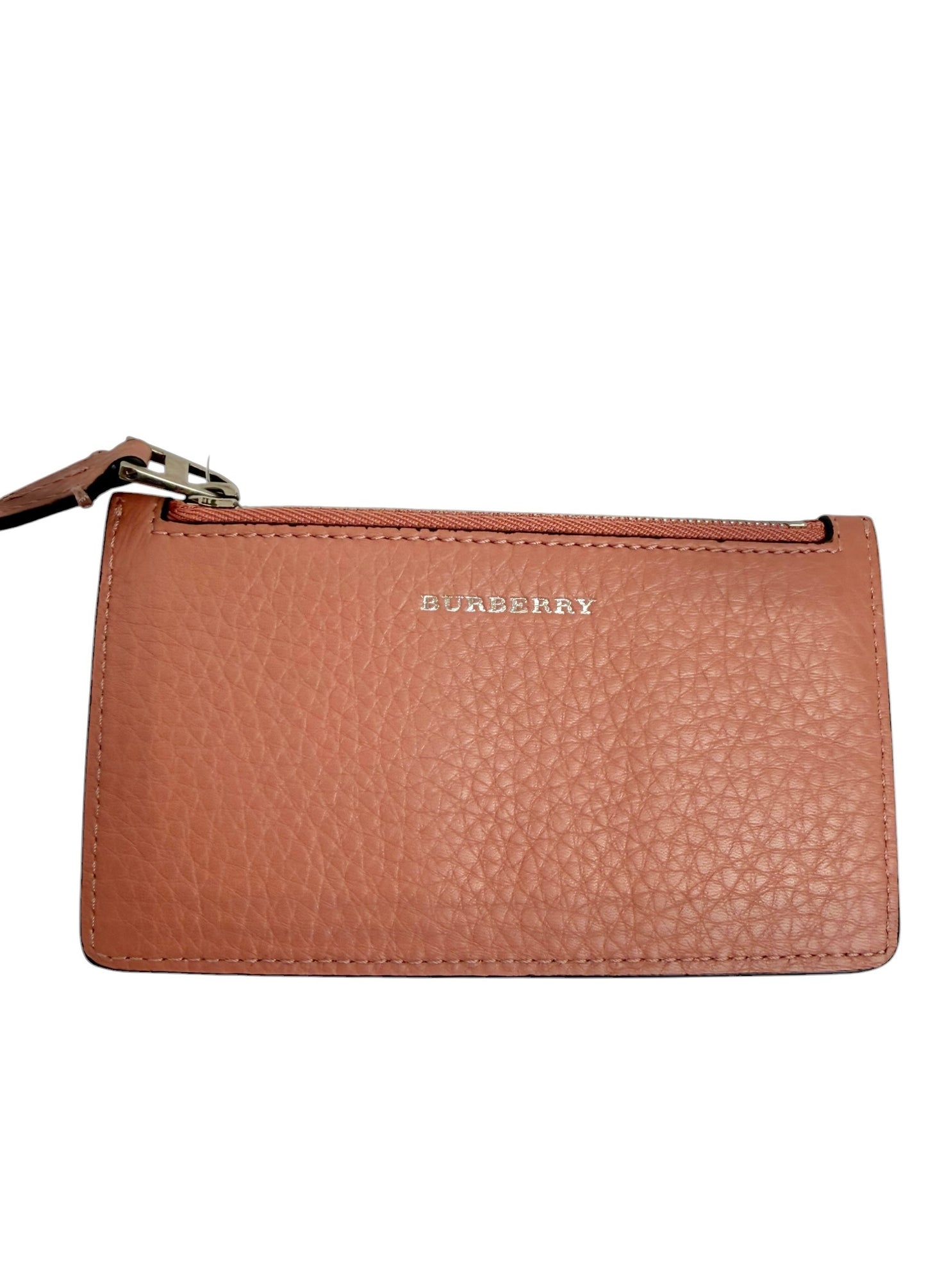 Burberry Pink Calfskin Zip Card Holder T7483