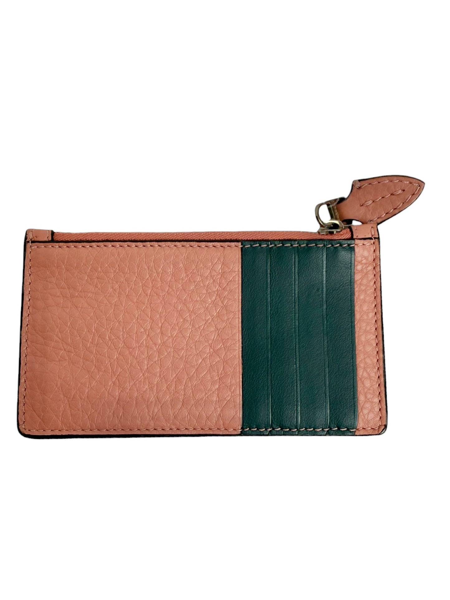 Burberry Pink Calfskin Zip Card Holder T7483