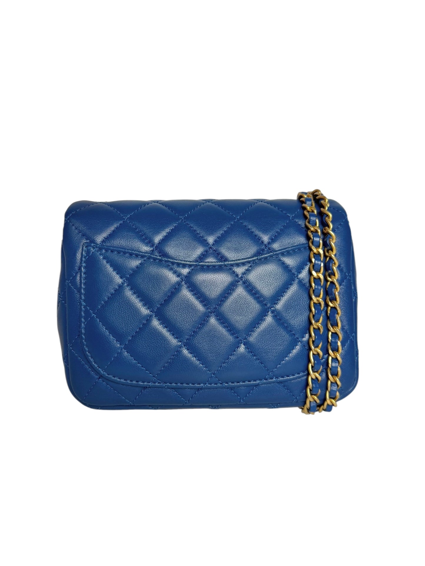 Chanel Blue Pearl Crush Mini Square Flap GHW T7539