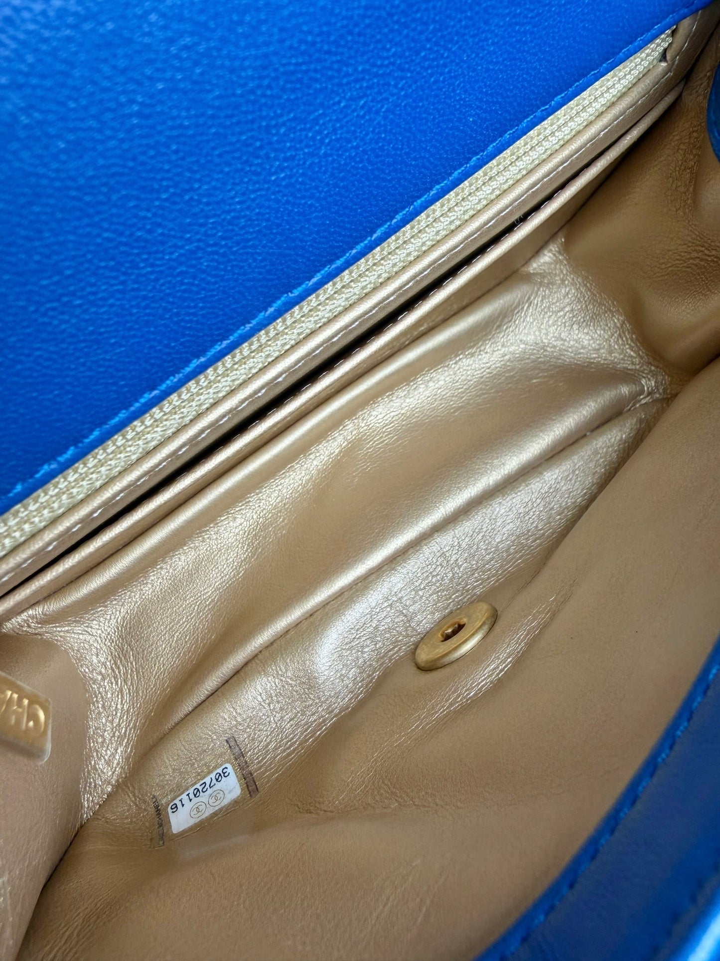 Chanel Blue Pearl Crush Mini Square Flap GHW T7539