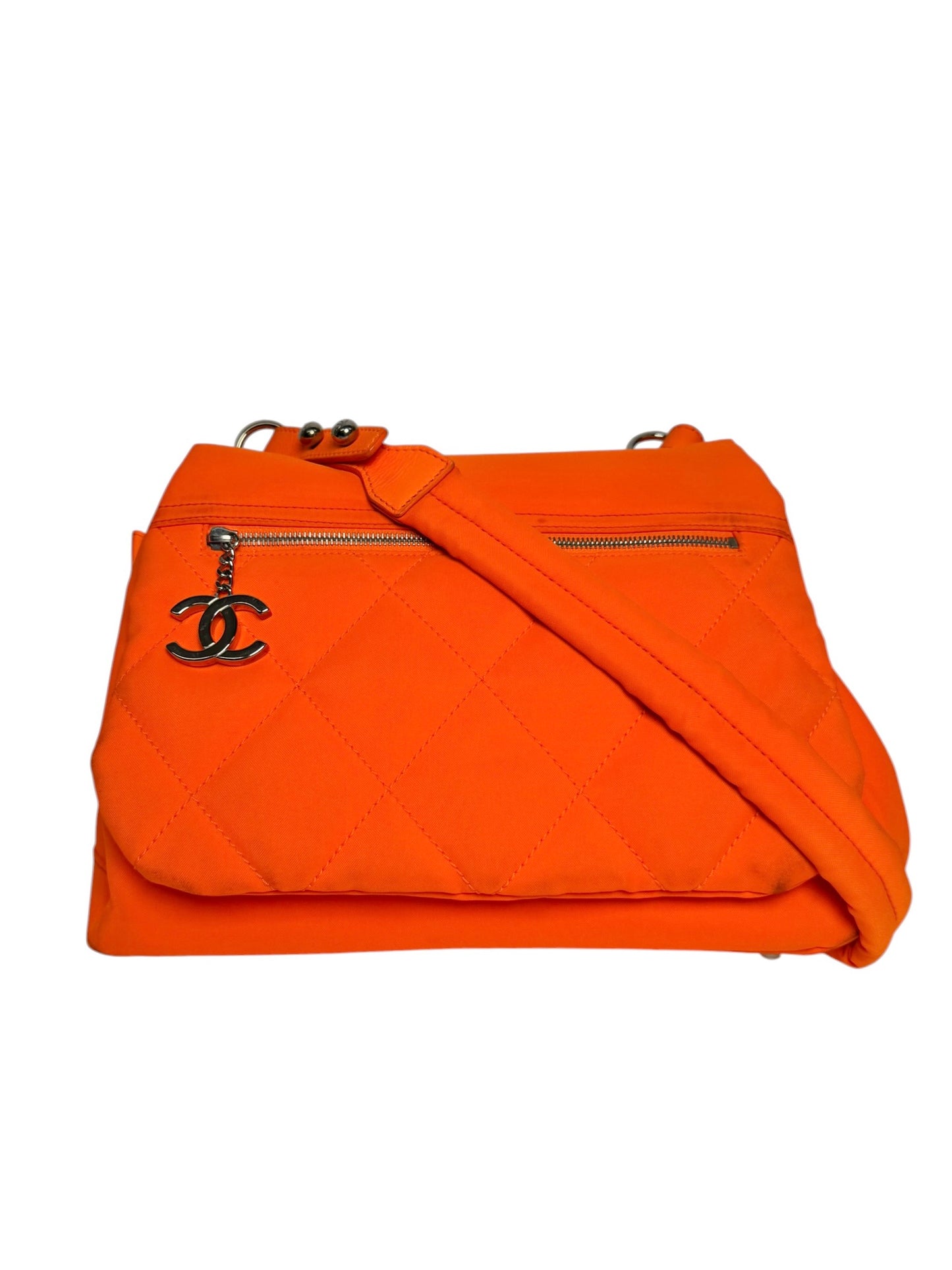 Chanel Orange Paris-Biarritz Nylon Flap T5690